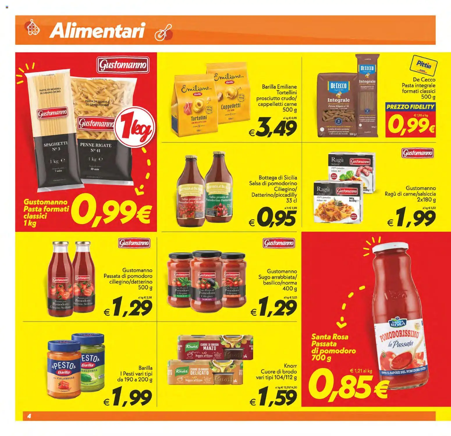 Anteprima dell'opuscolo SuperConveniente volantino dal negozio SuperConveniente valido da 23/10/2026 - Pasta, Spaghetti, Penne, Prosciutto, Sugo, De Cecco, Semola, Brodo