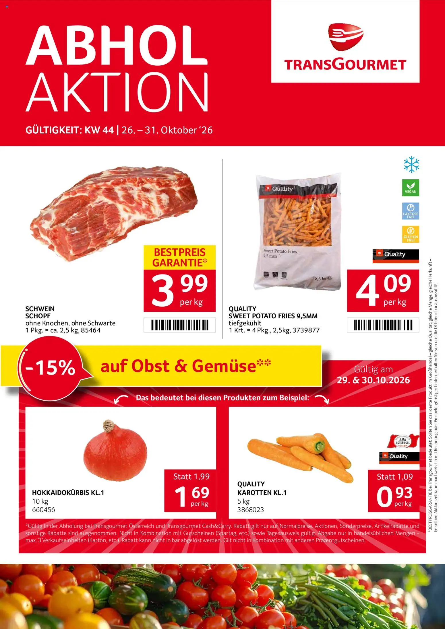 Vorschau der Angebote: Transgourmet Transgourmet Abhol Aktion gültig ab 26.10.2026 - Gemüse, Obst