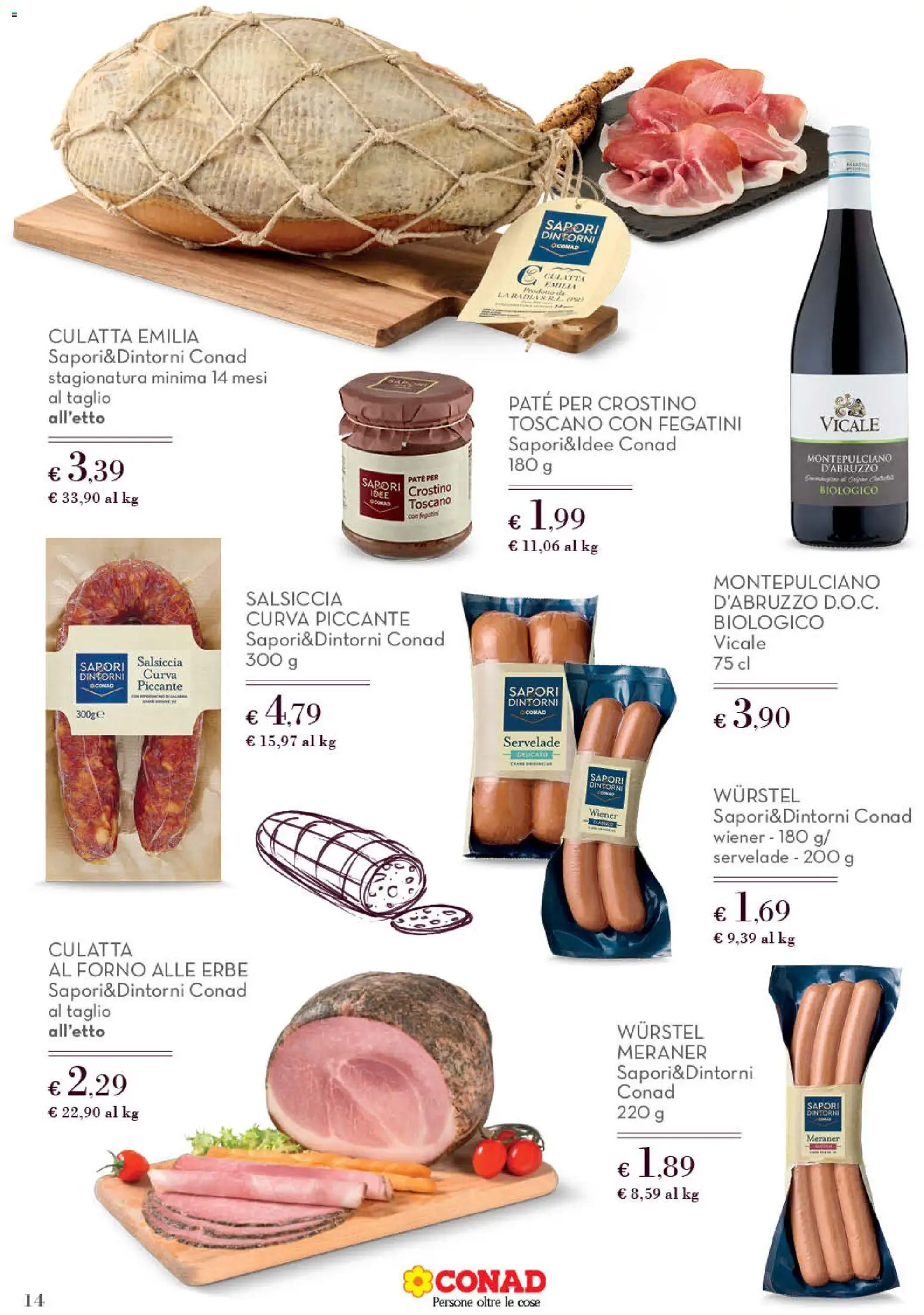 Anteprima dell'opuscolo Conad volantino Gourmet Lazio dal negozio Conad valido da 09/09/2026 - Forno, Wurstel, Salsiccia, Crostini, Taglio, Paté, Erbe
