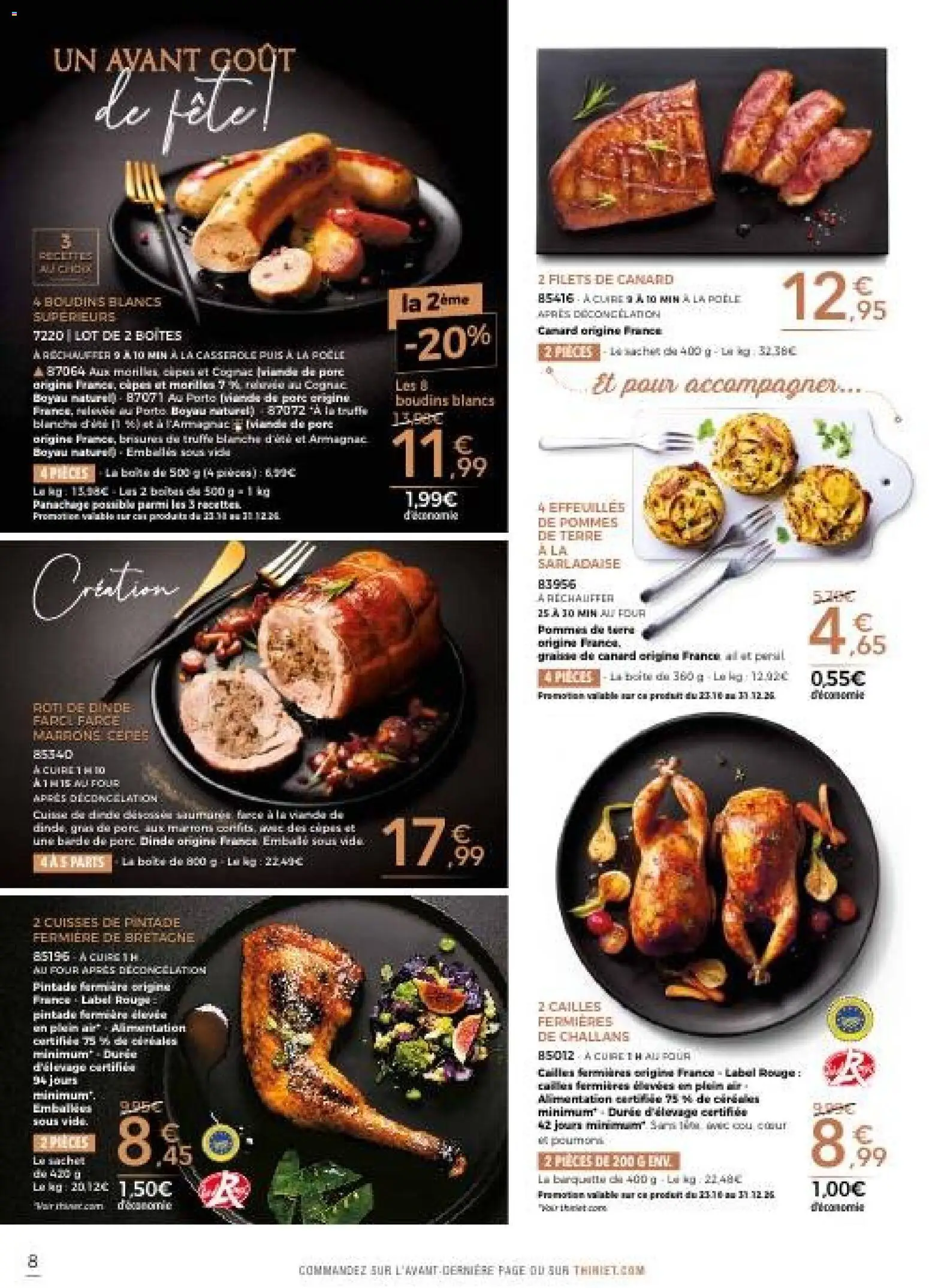 Prévisualisation de Thiriet catalogue livraison à domicile du magasin Thiriet formulaire valide 23/10/2026 - Alimentation, Four, Pommes de terre, Persil, Dinde, Boudins blancs, Porc, Rôti de dinde