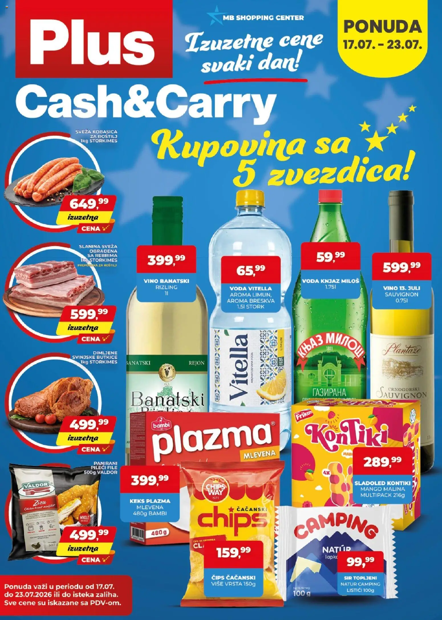 Pregled Plus Cash & Carry kataloga - važi od 17.07.2026 - Mango, Roštilj, Malina, Limun, Breskva, Slanina, Čips, Kobasica