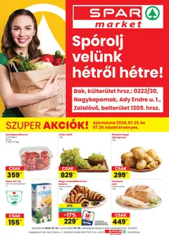 Spar Market - Spar Market Bak, Nagykapornak, Zalalövő szórólap megtekintése, amely érvényes 2026.07.23.-től