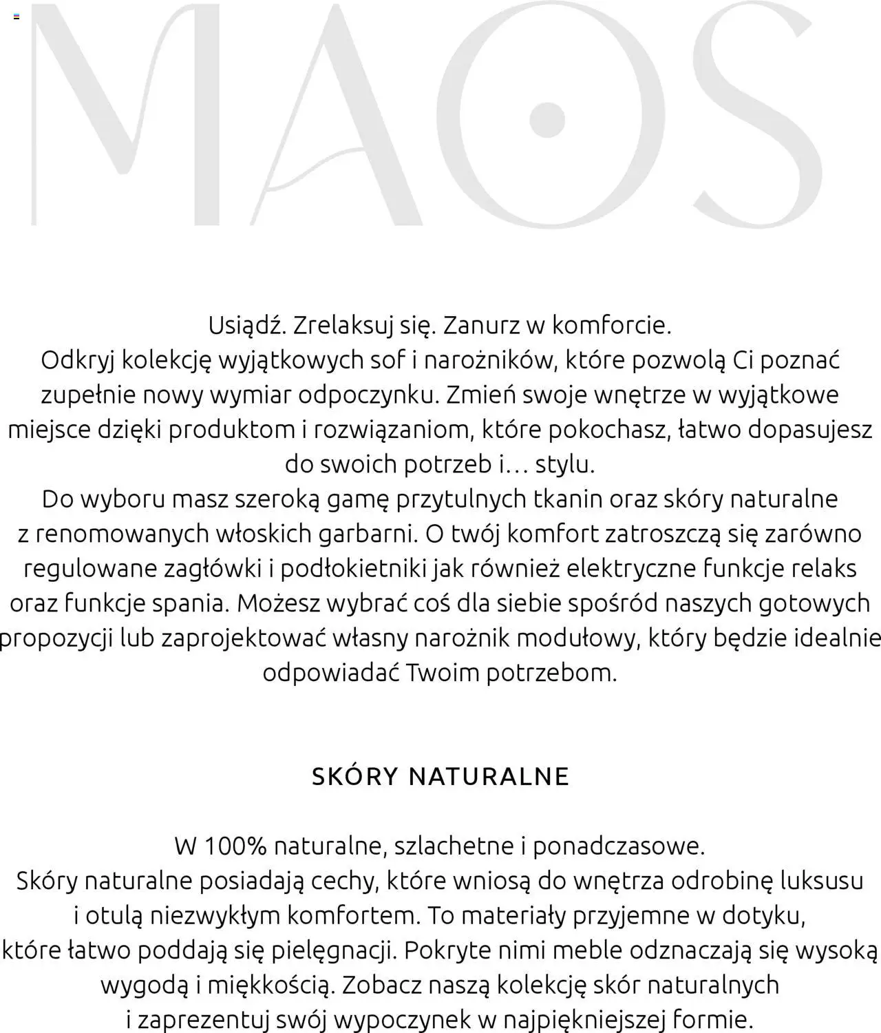Pogląd gazetki "Katalog mebli wypoczynkowych MAOS" ze sklepu Black Red White ważnej od 27.08.2024