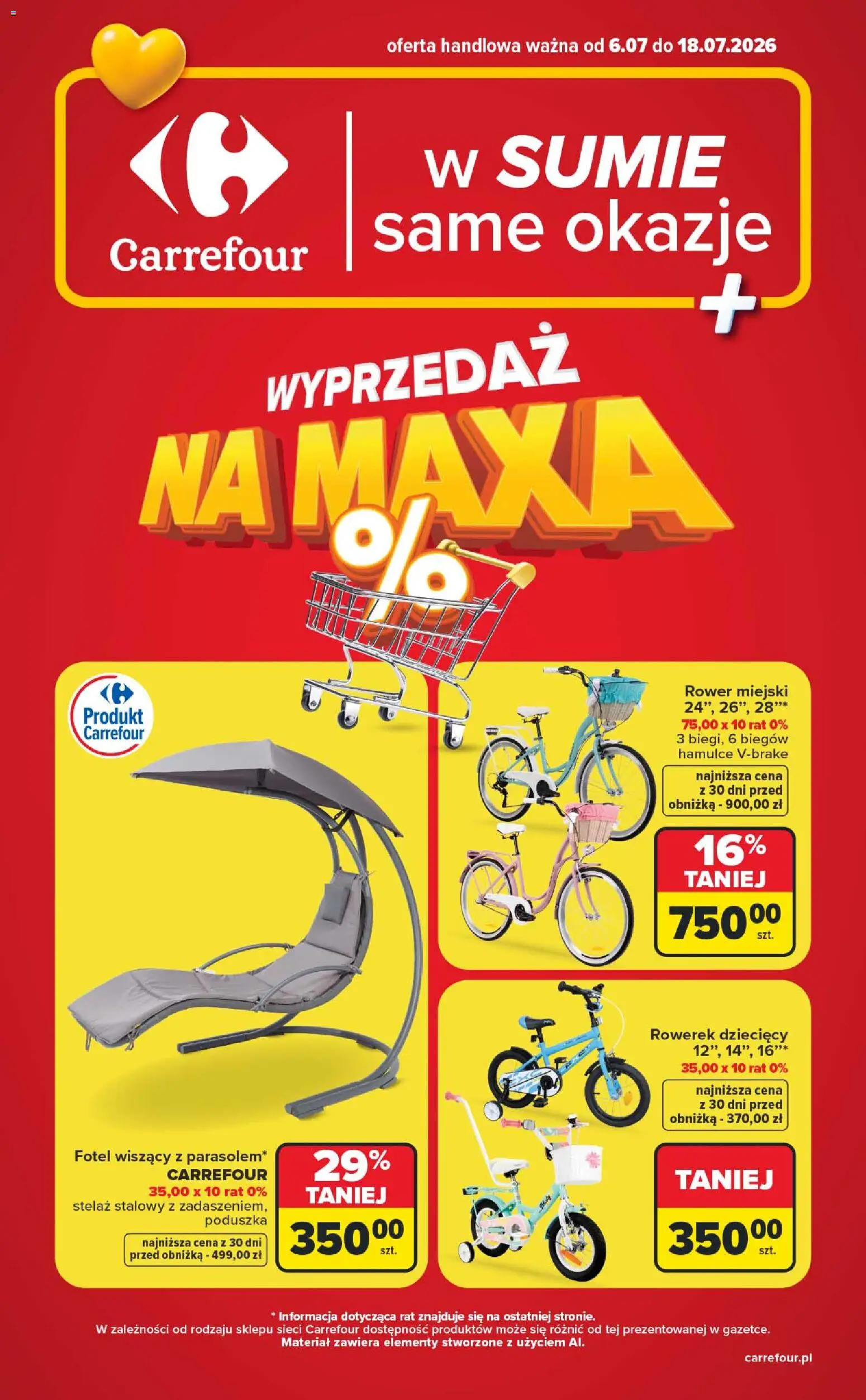 Pogląd gazetki "Carrefour gazetka - Wyprzedaż na maxa" ze sklepu Carrefour ważnej od 06.07.2026