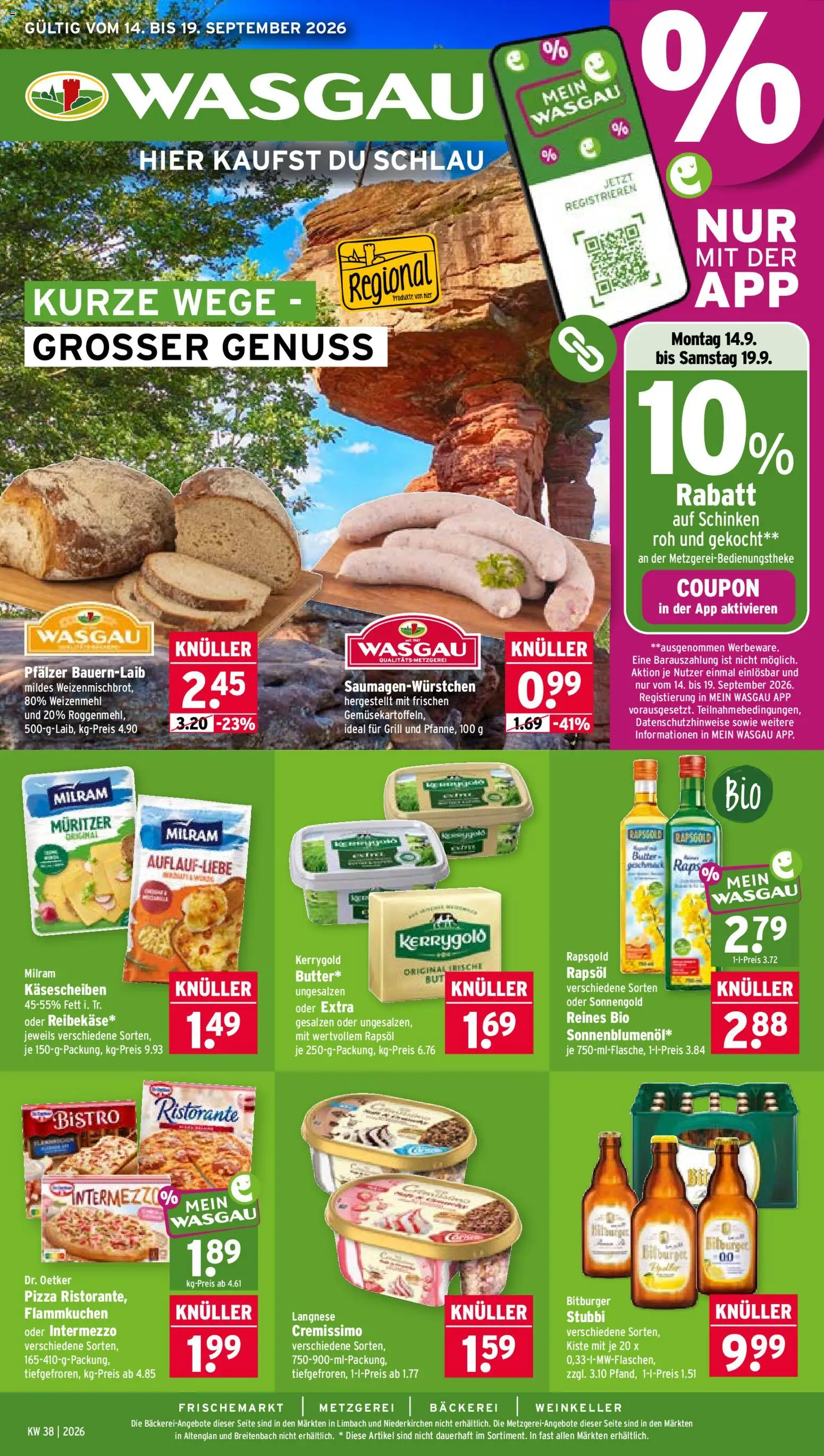 Vorschau von dem Prospekt des Geschäftes Wasgau, gültig ab dem 14.09.2026
