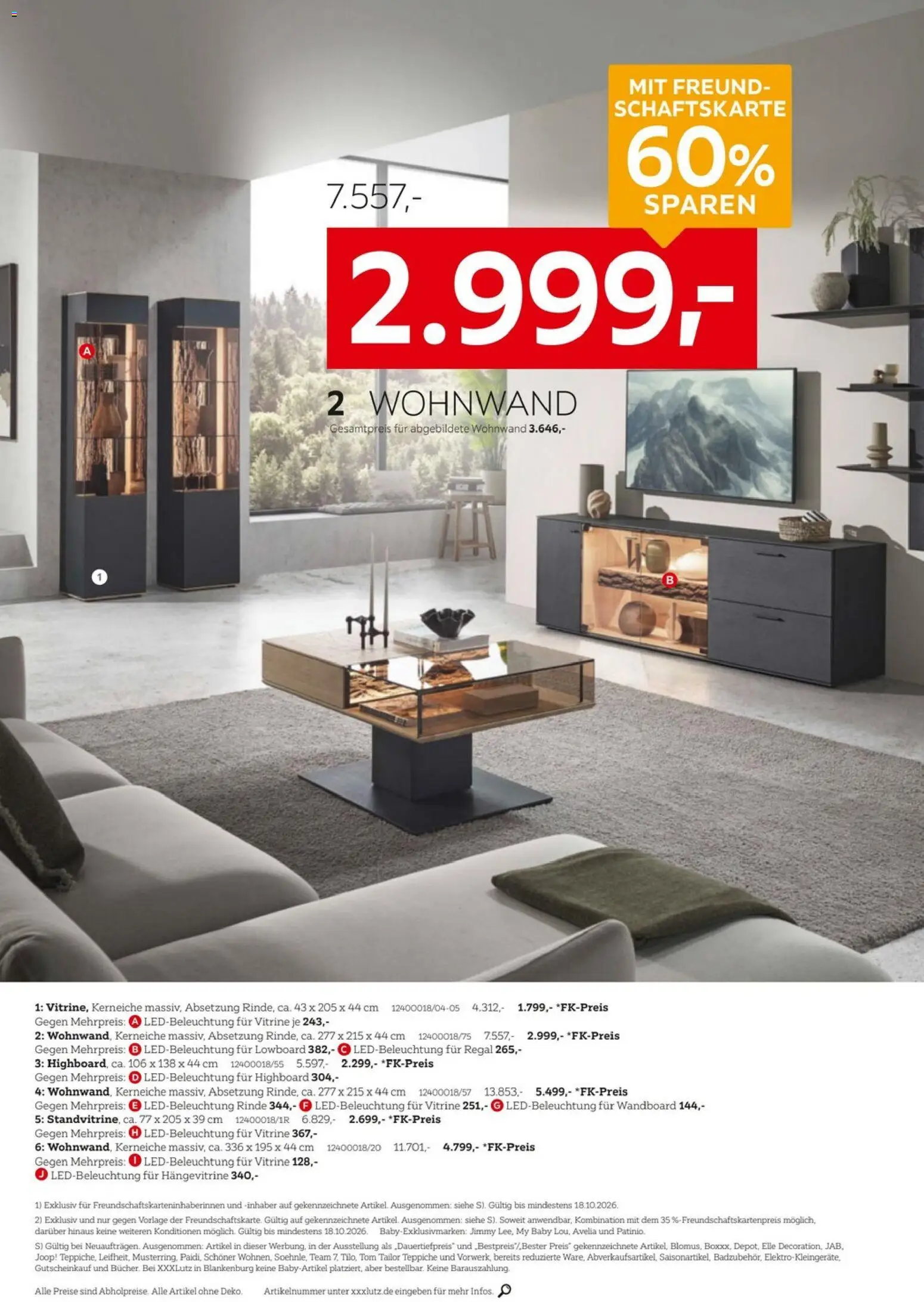 Vorschau von dem Prospekt des Geschäftes XXXLutz, gültig ab dem 03.10.2026 - Regal, Wohnwand, Lowboard, Vitrine, HIghboard, Wandboard, Hängevitrine