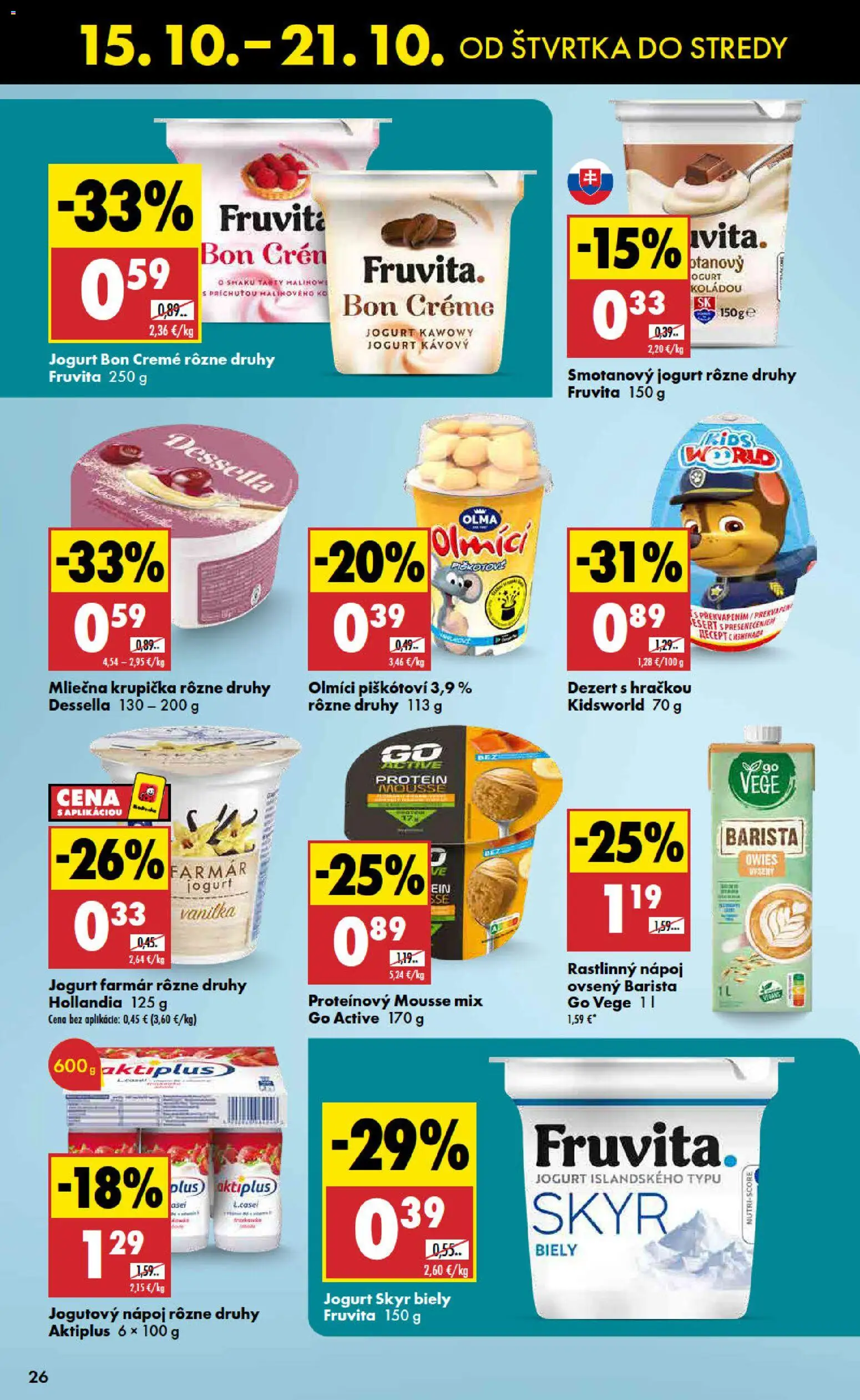 Náhľad Biedronka letáku platného od 15.10.2026 - Protein, Dezert, Skyr, Jogurt, Vanilka, Barista, Smotanový jogurt