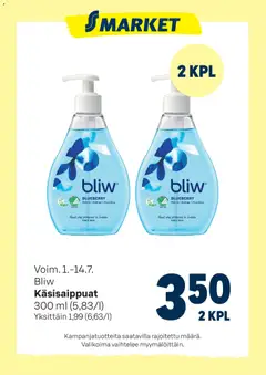 Kaupan S-market S-market tarjoukset Bliw esikatselu, voimassa 01/07/2026