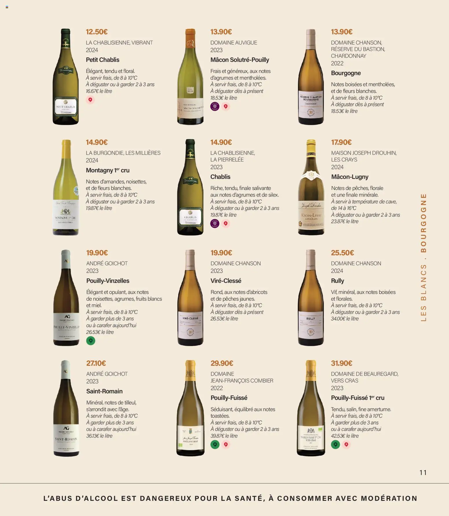 Prévisualisation de Monoprix - Guide foire aux vins du magasin Monoprix formulaire valide 11/09/2026 - Fleurs, Fruits, Pêches, Bourgogne, Miel, Chablis, Thé