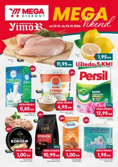 Pregled letka Mega Diskont vikend akcija trgovine Mega Diskont vrijedi od 22.10.2026