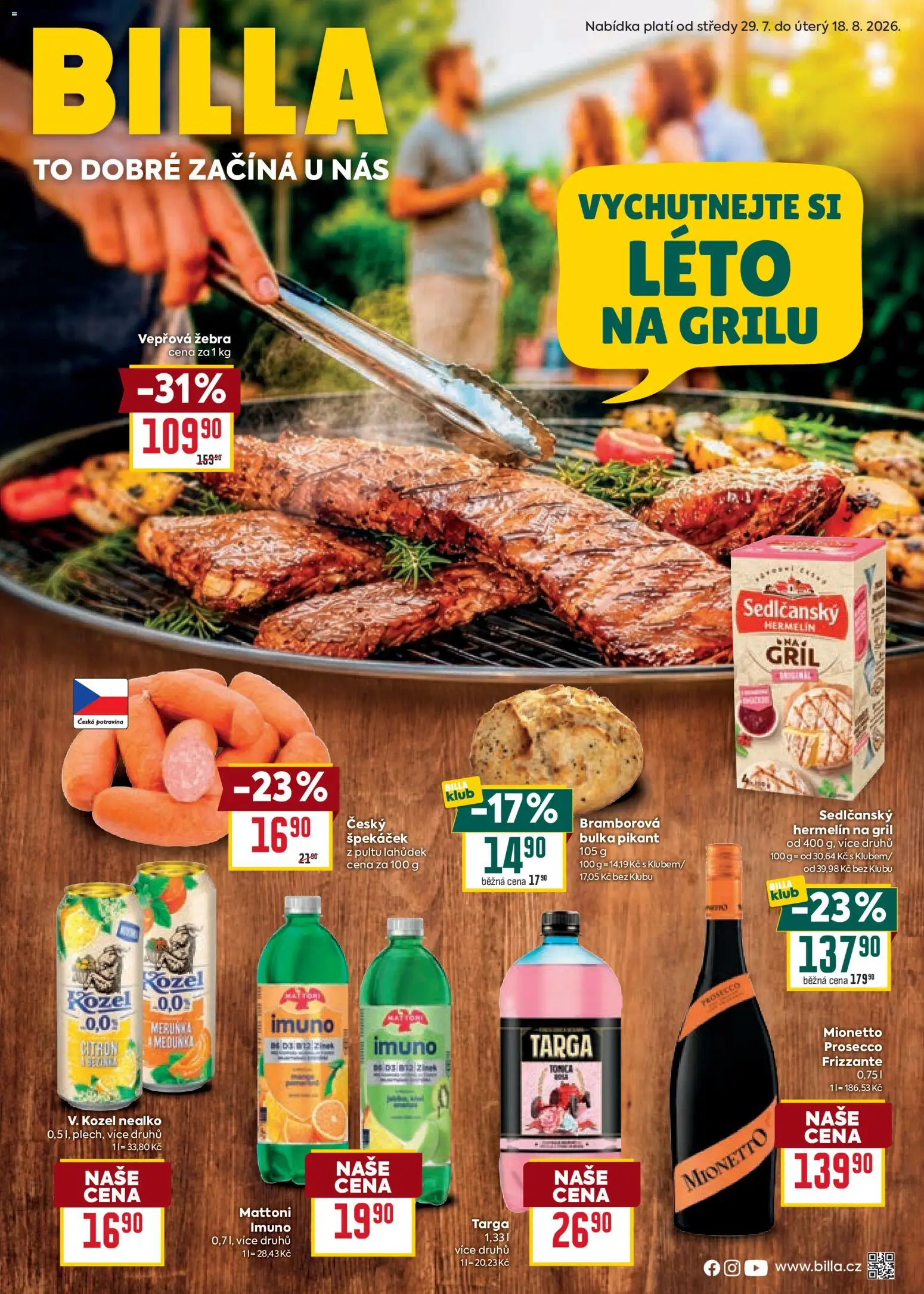 Náhled nabídky: Billa Billa Malý leták - Léto platný od 29.07.2026