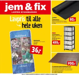 Forhåndsvis Jem & Fix kundeavis fra butikk Jem & Fix gyldig fra 16/08/2026