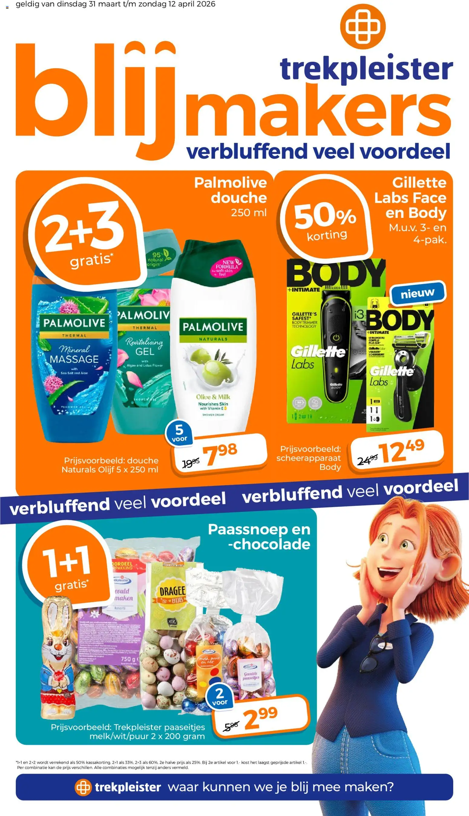 Voorbeeld van Trekpleister folder van winkel Trekpleister geldig vanaf 31-03-2026 - Lotus, Chocolade, Scheerapparaat, Douche, Kan, Trimmer