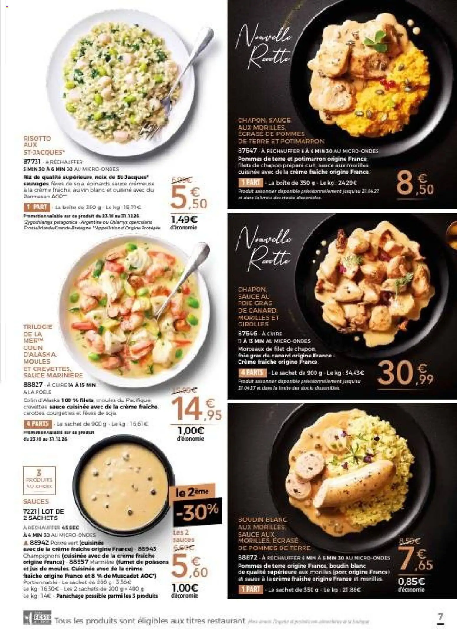 Prévisualisation de Thiriet catalogue livraison à domicile du magasin Thiriet formulaire valide 23/10/2026 - Potimarron, Foie, Pommes de terre, Crème, Boudin, Sauces, Jus, Pommes