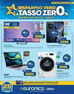 Anteprima dell'opuscolo Euronics volantino Risparmio vero il tasso 0 dal negozio Euronics valido da 23/04/2026