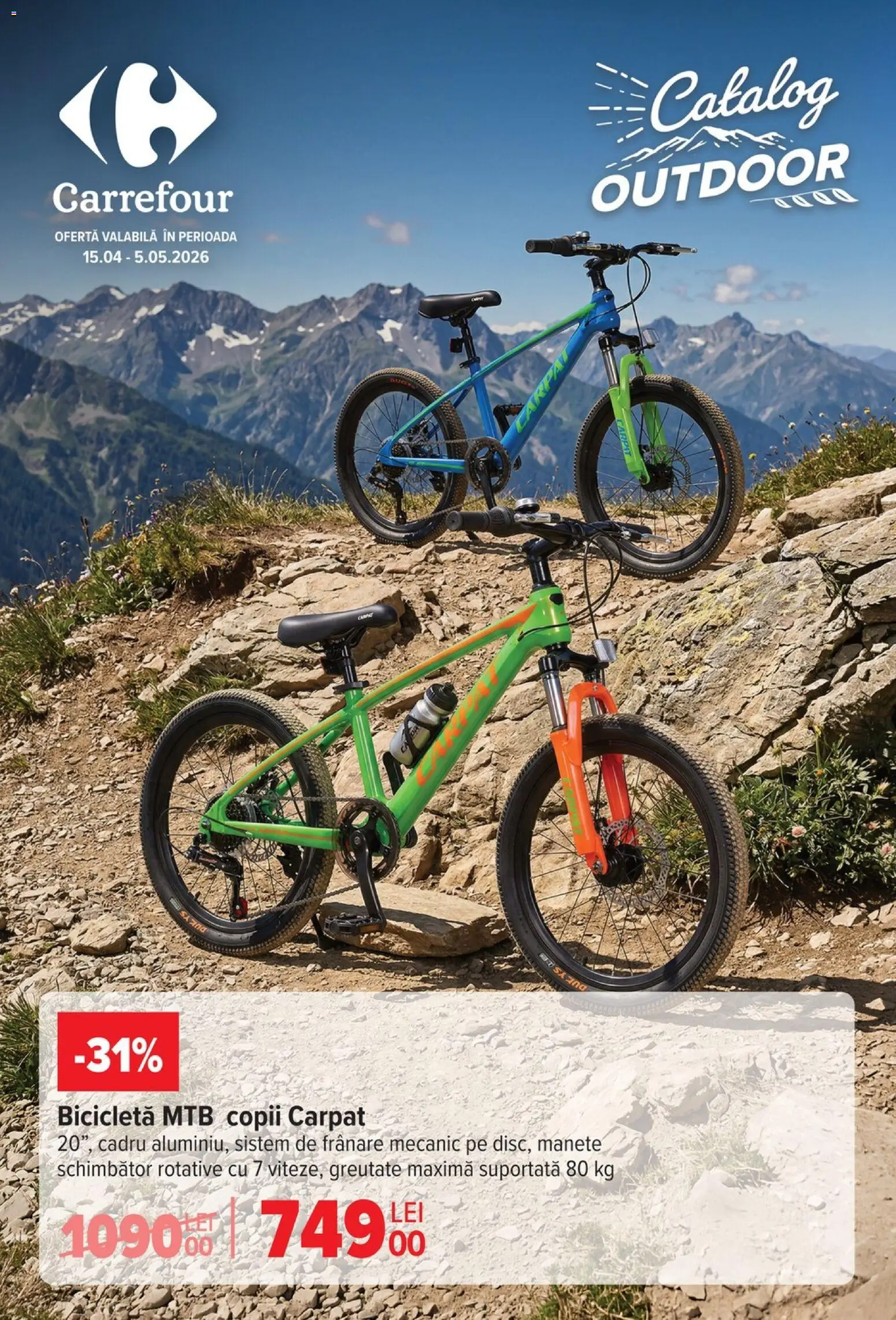 Previzualizarea de cataloage: Carrefour Carrefour Catalog Special Outdoor valabil de la 15.04.2026 - Bicicletă