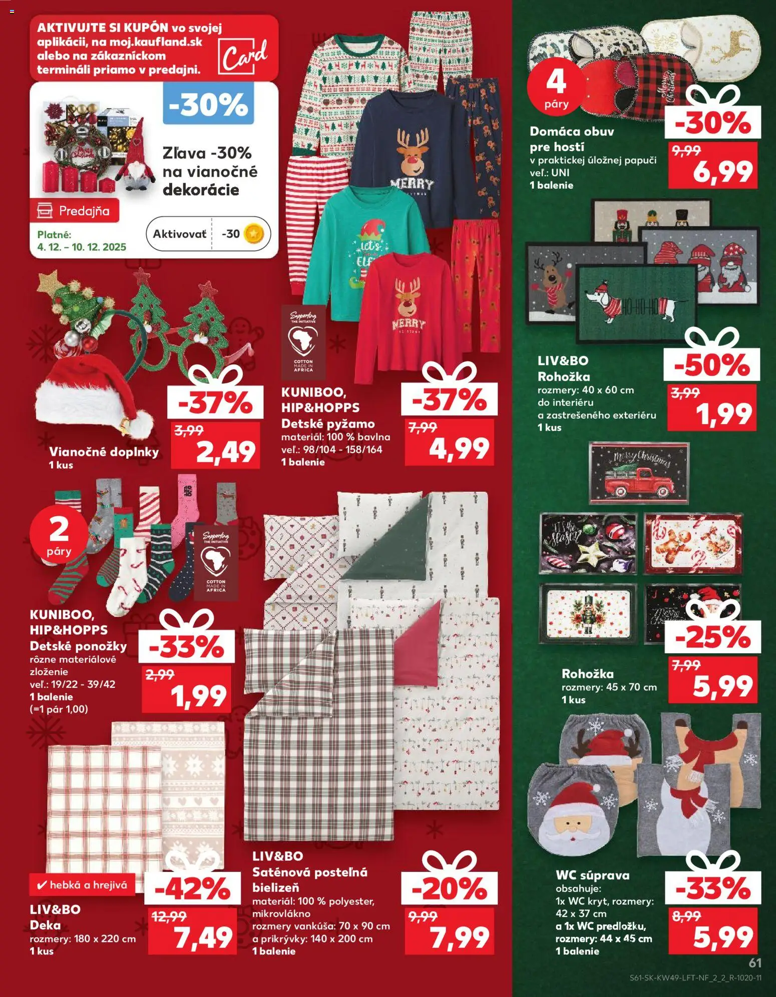 Náhľad Kaufland letáku platného od 04.12.2025 - Wc, Ponožky, Pyžamo, Rohožka