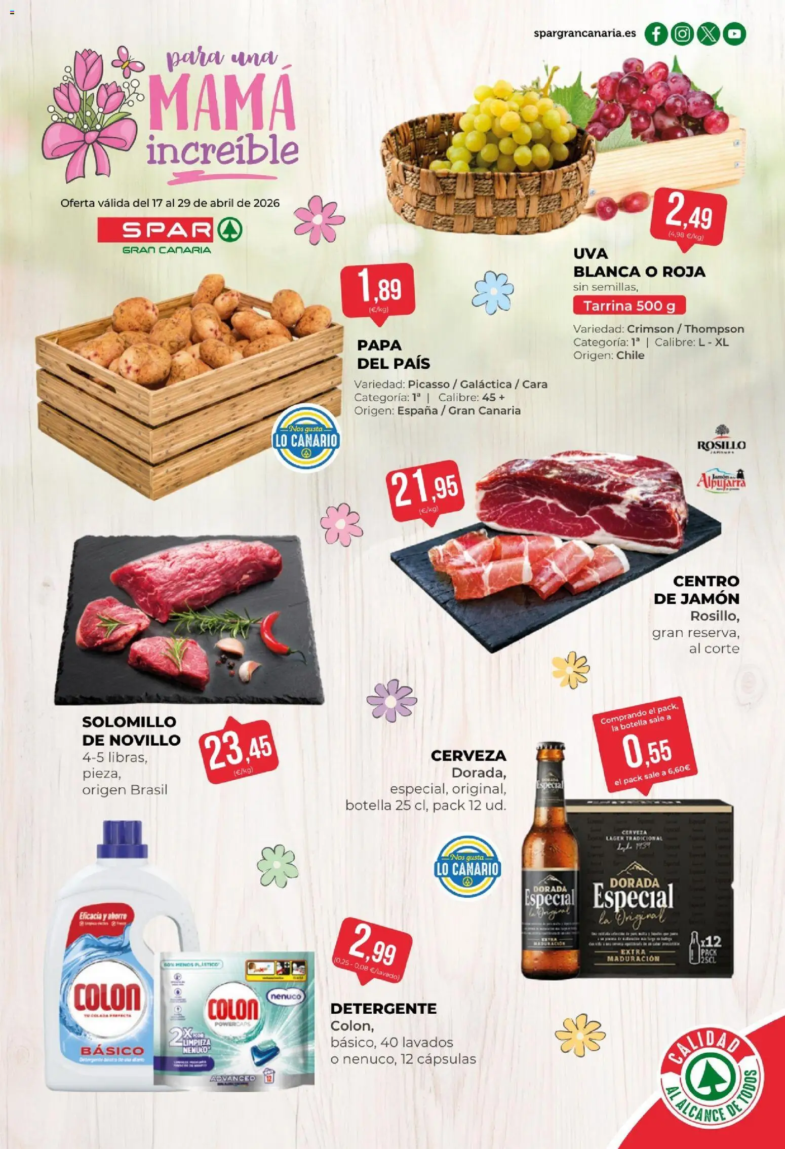 Vista previa del folleto de la tienda Spar válido desde el 17/04/2026 - Té, Jamón, Cerveza, Detergente, Cápsulas