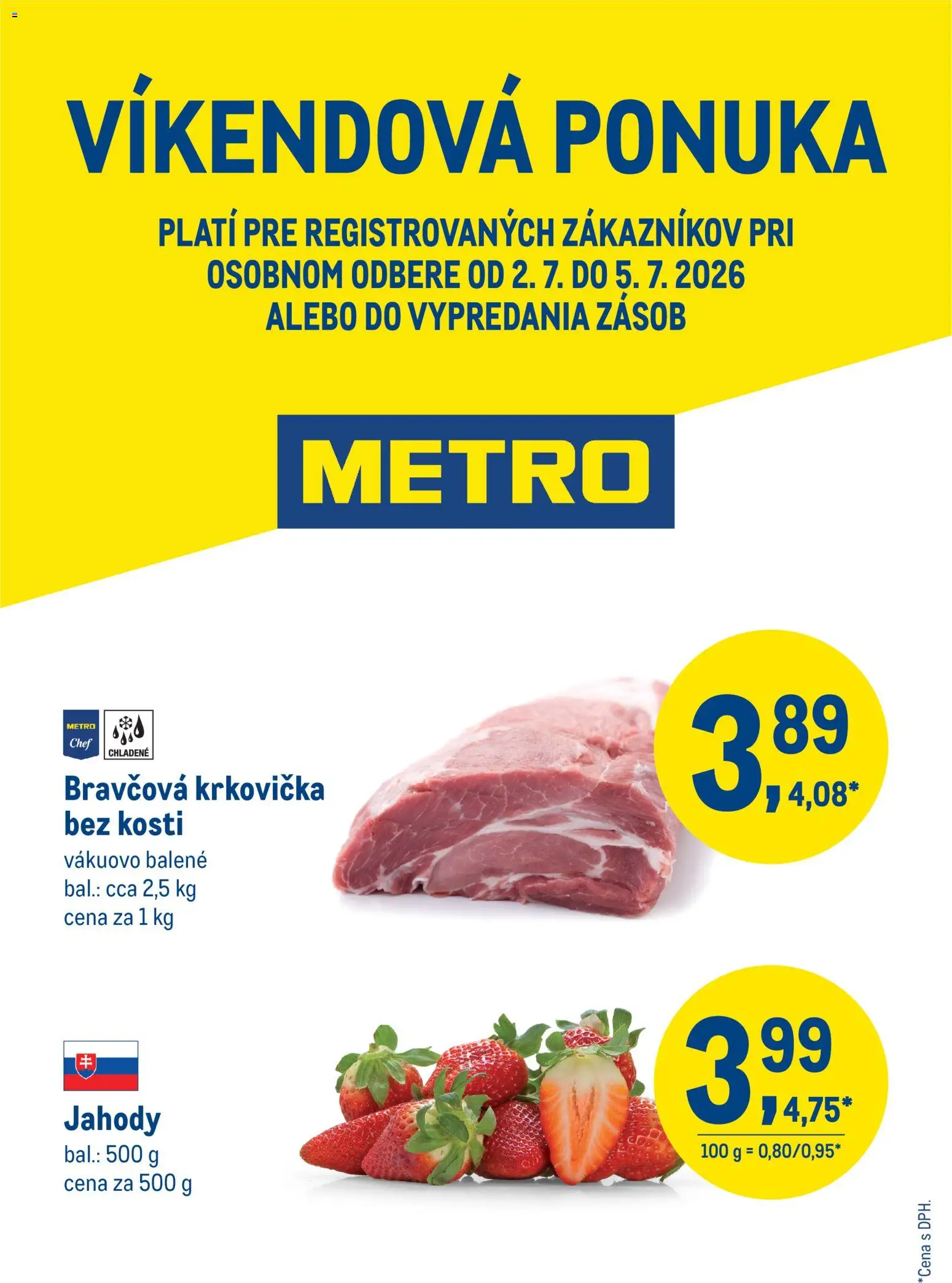 Náhľad Metro letáku platného od 02.07.2026 - Krkovička, Jahody, Bravčová krkovička