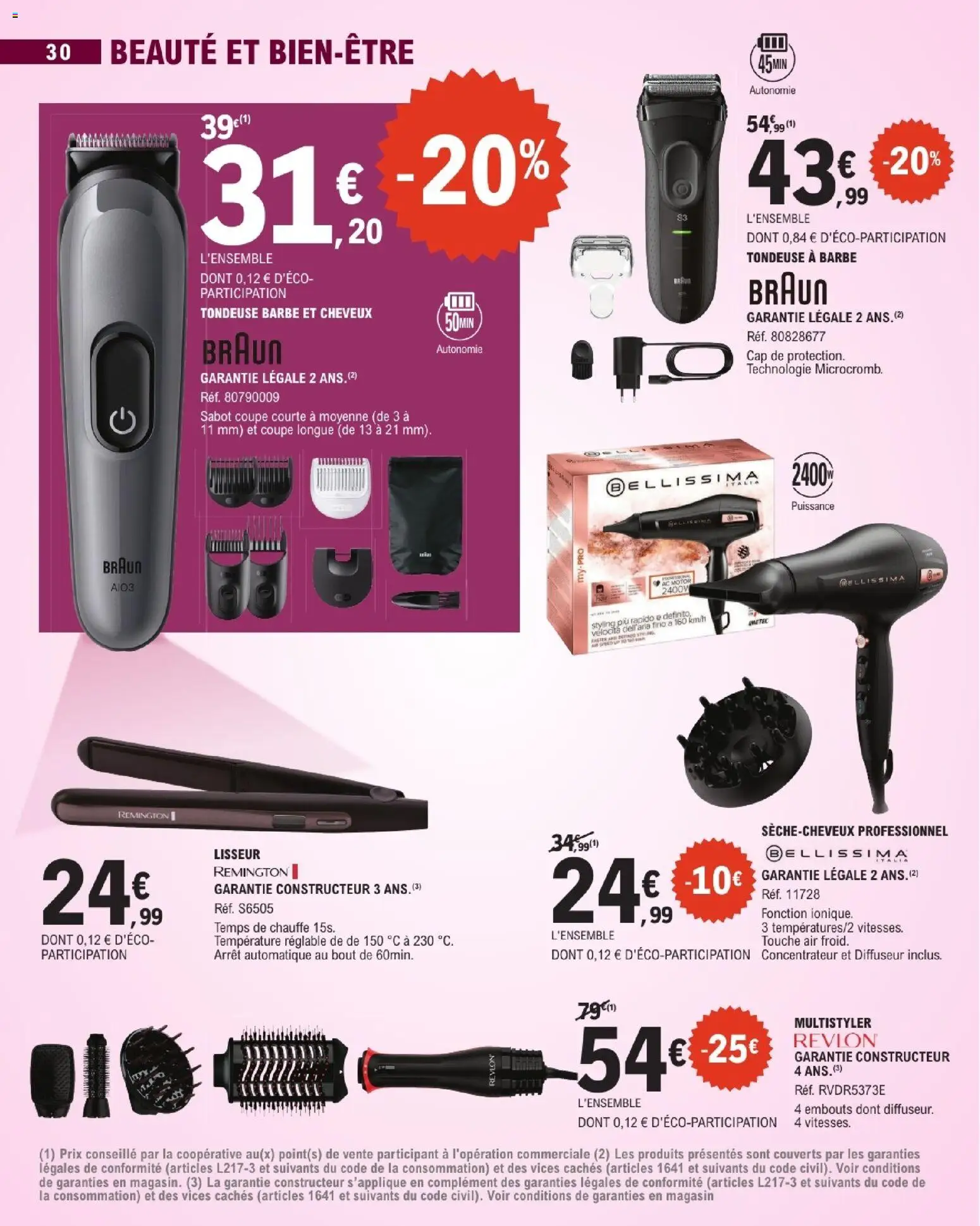 Prévisualisation de E.Leclerc Beaute automne du magasin E.Leclerc formulaire valide 01/09/2026 - Tondeuse, Lisseur, Tondeuse barbe, Diffuseur, Remington, Couverts, Tondeuse a barbe