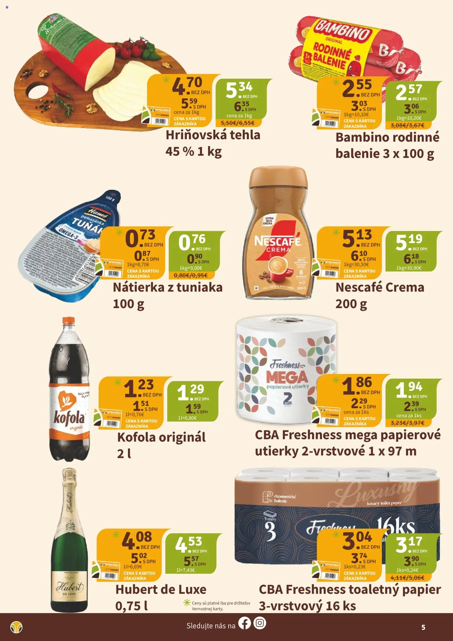 Náhľad Nitrazdroj letáku platného od 01.10.2026 - Kofola, Toaletný papier, Hubert de Luxe, Nátierka, Papierové utierky, Utierky, Nescafé Crema
