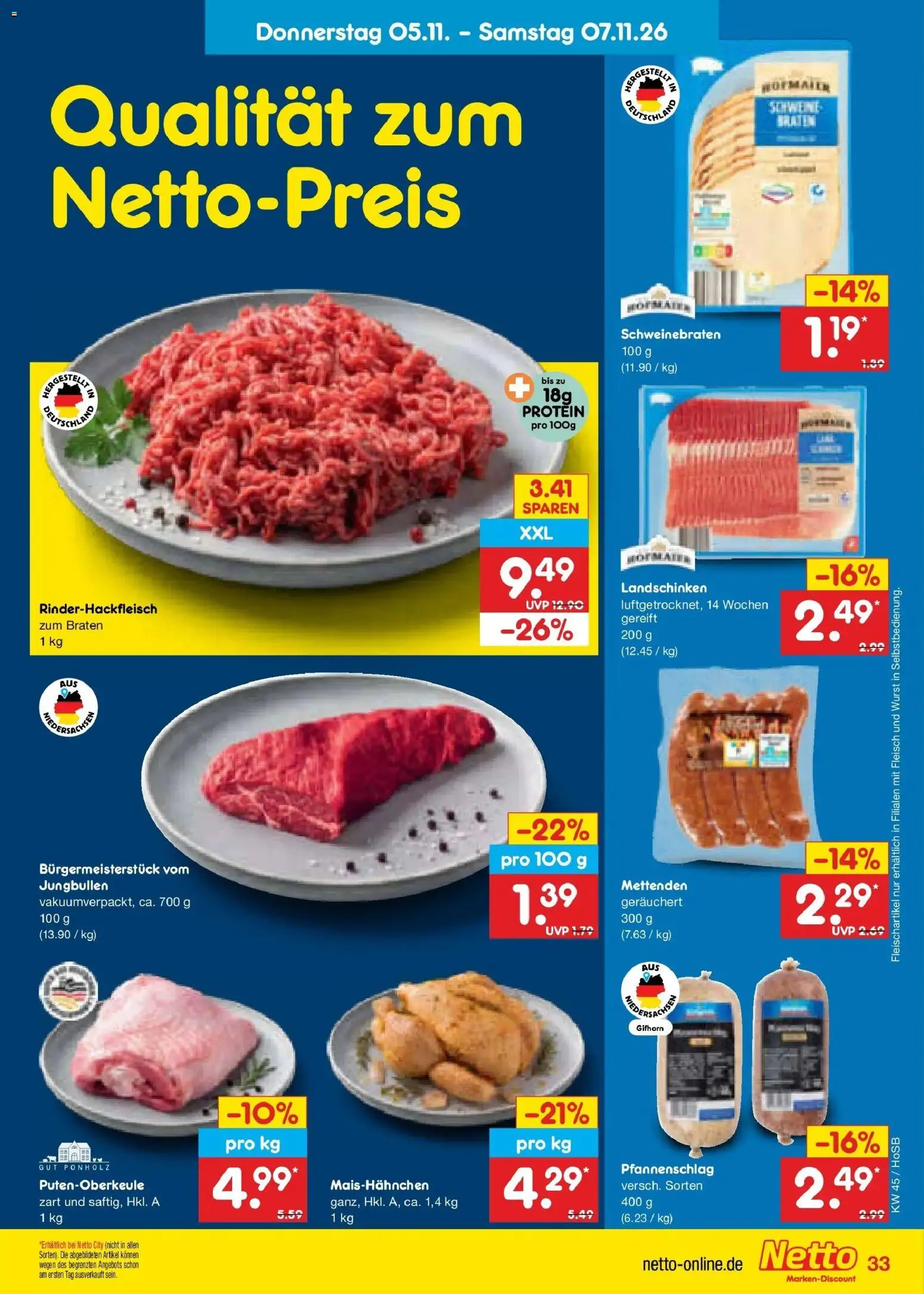 Vorschau von dem Prospekt des Geschäftes Netto Marken-Discount, gültig ab dem 02.11.2026 - Wurst, Fleisch