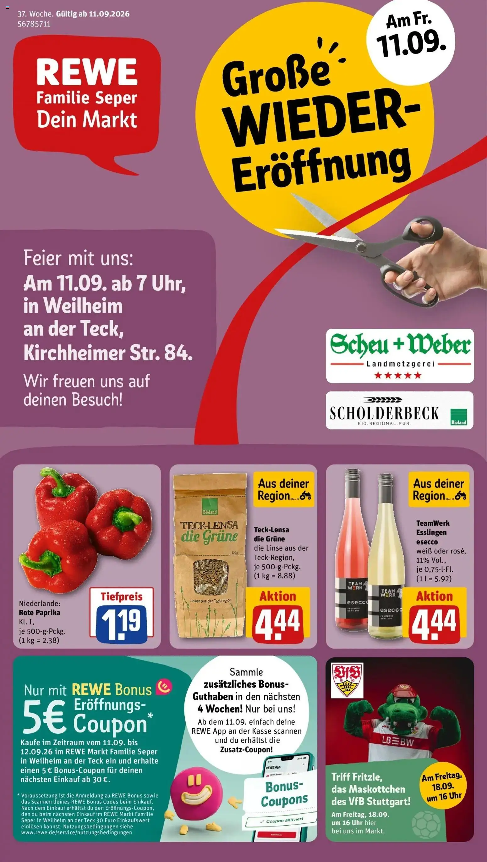 Vorschau von dem Prospekt des Geschäftes Rewe, gültig ab dem 07.09.2026