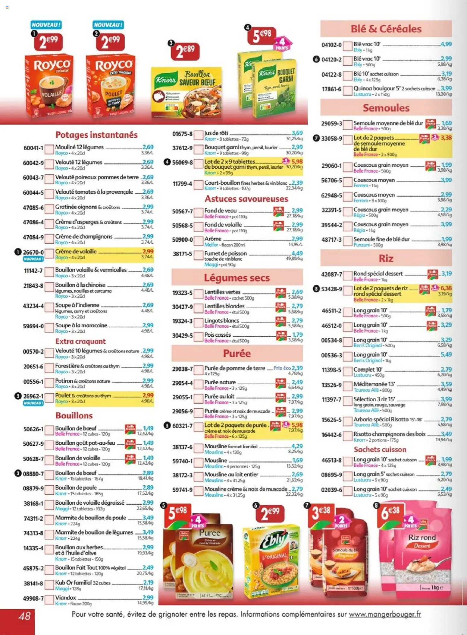 Prévisualisation de Maximo catalogue epicerie du magasin Maximo formulaire valide 26/10/2026 - Dessert, Poireaux, Quinoa, Tomates, Noix, Marmite, Volaille, Étui