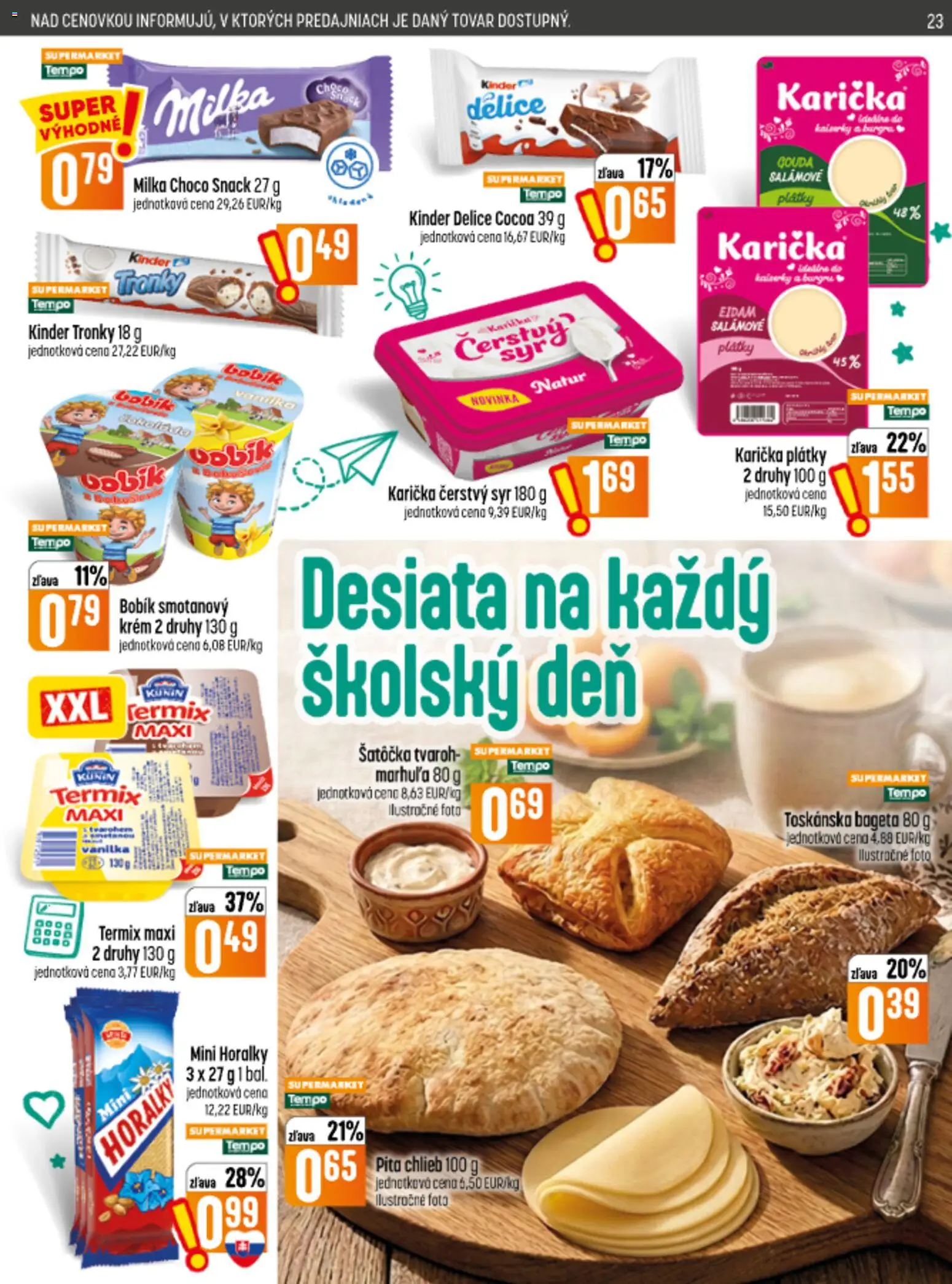 Náhľad COOP Jednota letáku platného od 10.09.2026 - Syr, Tvaroh, Chlieb, Bageta, Vanilka, Eidam, Krém, Smotanový krém