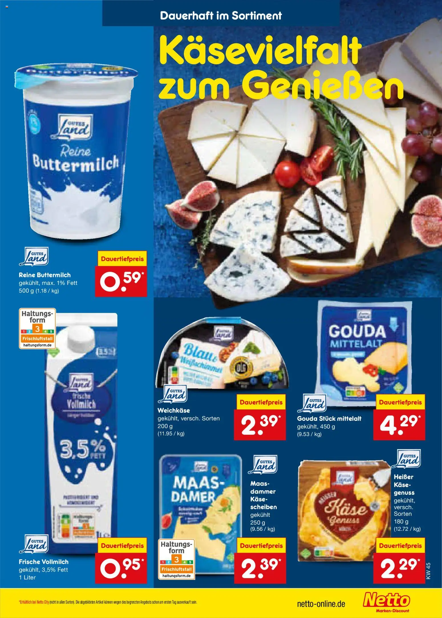Vorschau von dem Prospekt des Geschäftes Netto Marken-Discount, gültig ab dem 02.11.2026 - Käse, Buttermilch, Gouda