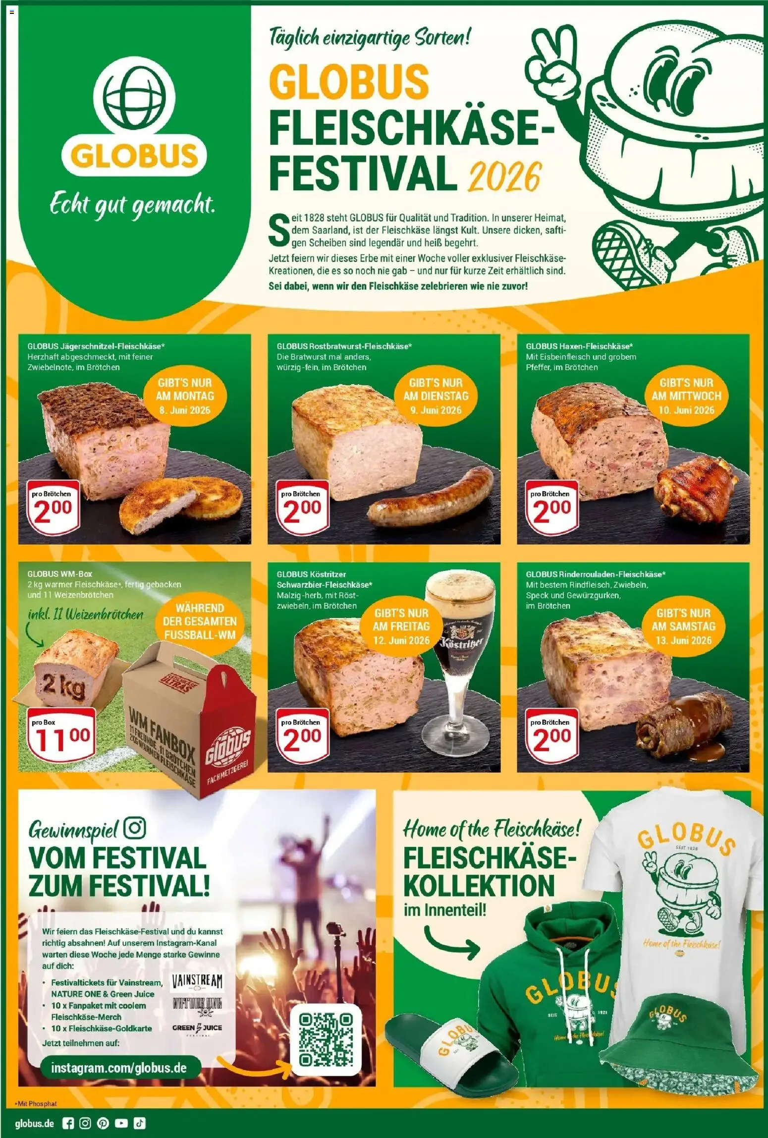 Vorschau von dem Prospekt des Geschäftes Globus, gültig ab dem 08.06.2026 - Bratwurst, Box, Kostritzer