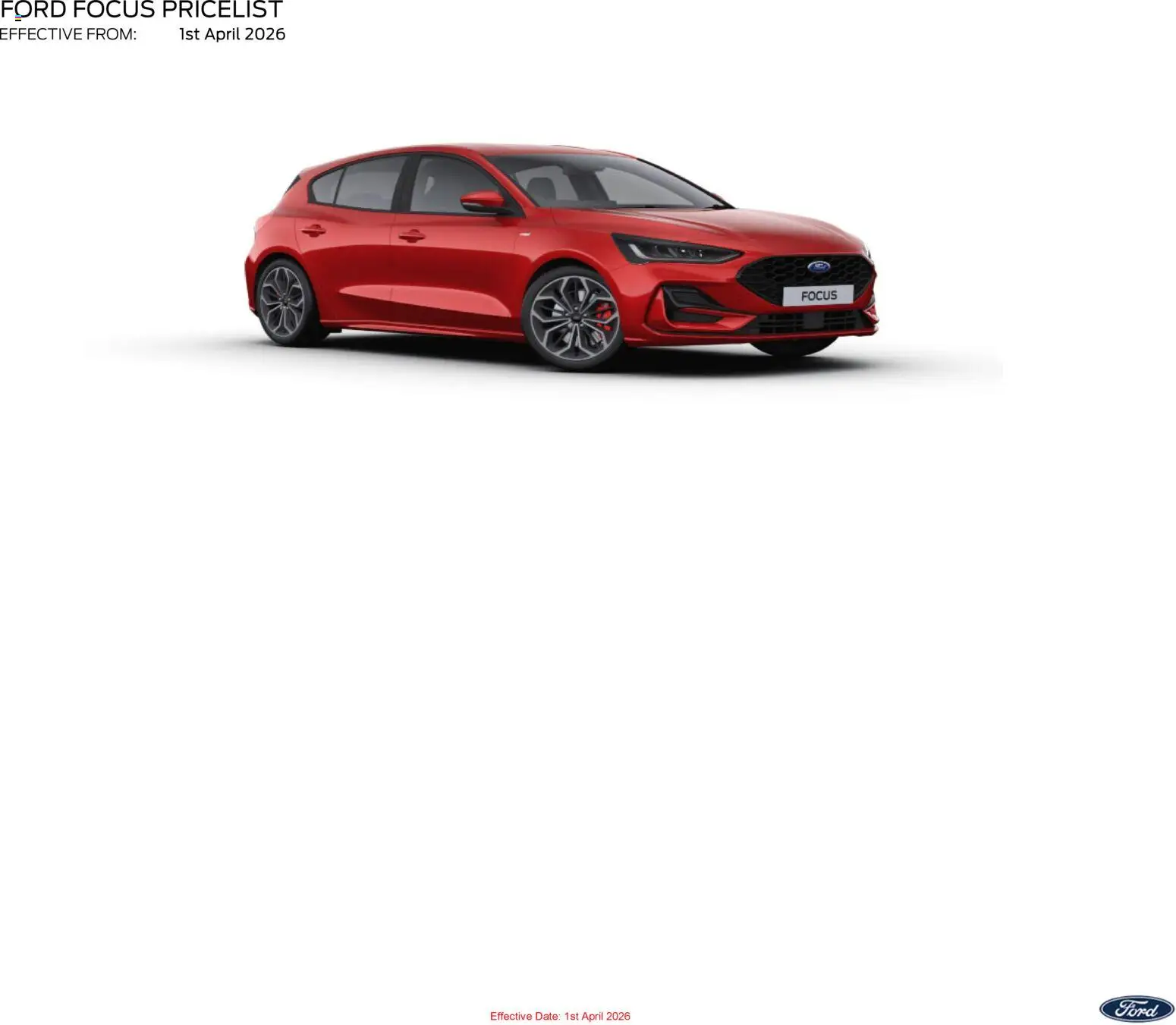 Preview of Ford Ford - Focus valid from 01/04/2026
