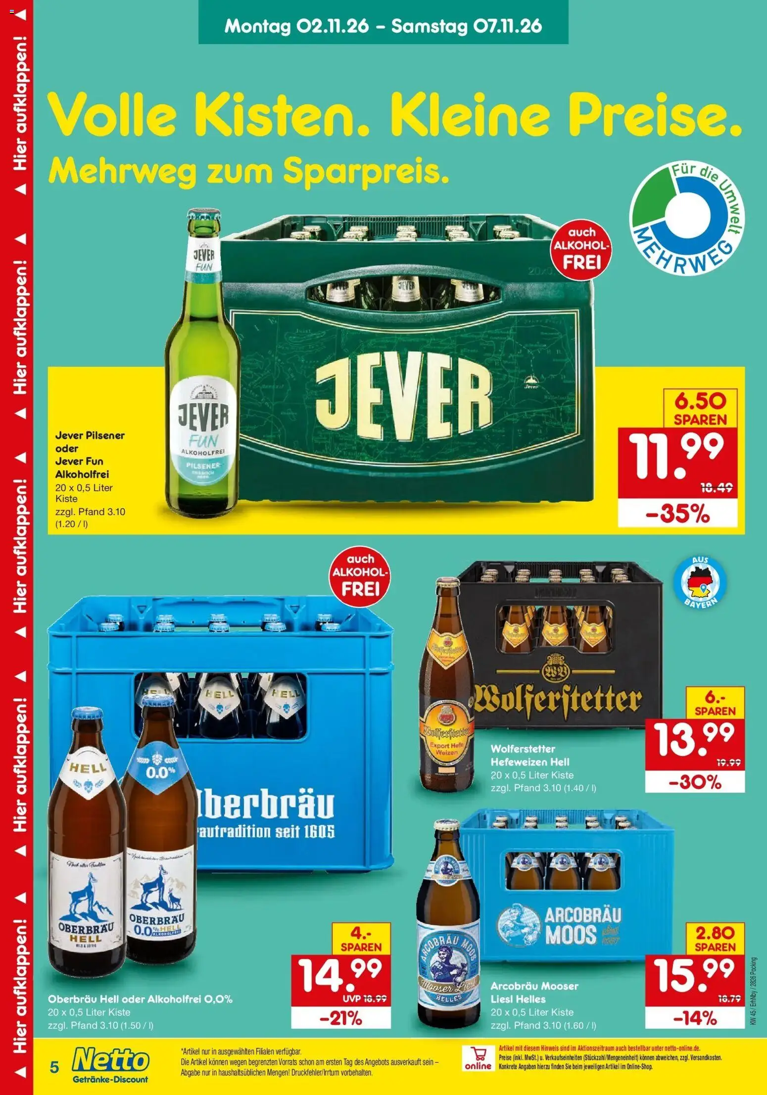 Vorschau von dem Prospekt des Geschäftes Netto Marken-Discount, gültig ab dem 02.11.2026 - Alkohol, Jever