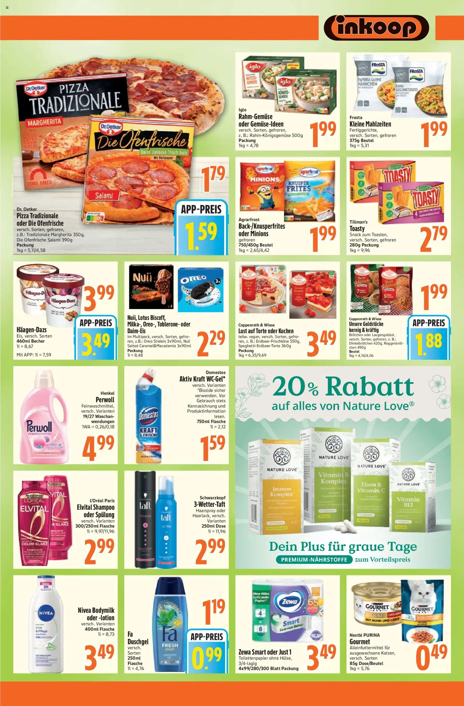 Vorschau von dem Prospekt des Geschäftes Inkoop, gültig ab dem 05.10.2026 - Pizza, Butter, Shampoo, Salami, Iglo, Zewa, Spülung, Hahnchen