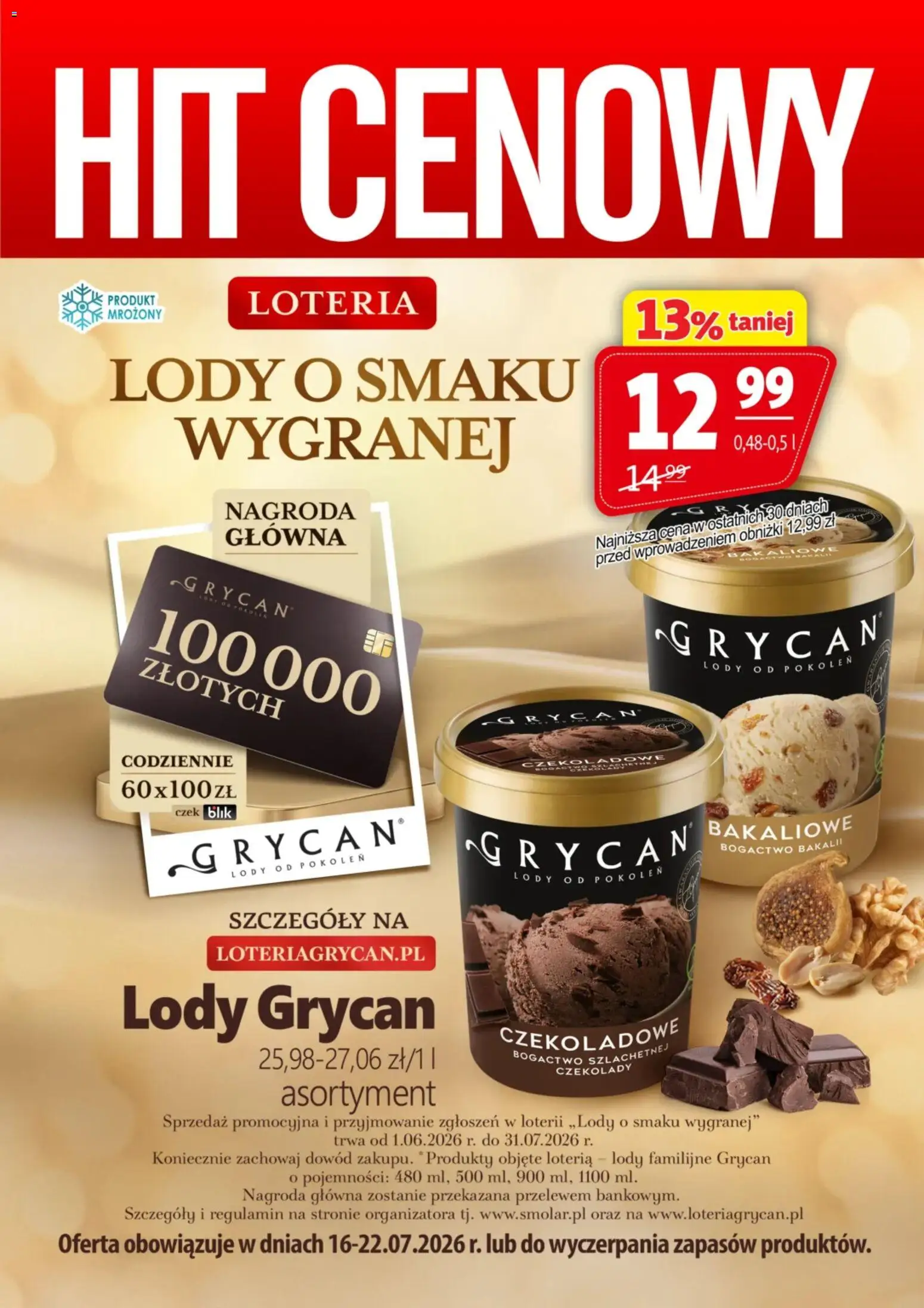 Pogląd gazetki "Prim Market promocja - Lody Grycan" ze sklepu Prim Market ważnej od 16.07.2026
