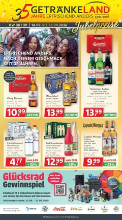 Vorschau von dem Prospekt des Geschäftes Getränkeland, gültig ab dem 14.09.2026