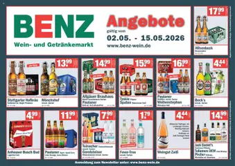 Vorschau von dem Prospekt des Geschäftes Benz Getränke, gültig ab dem 02.05.2026