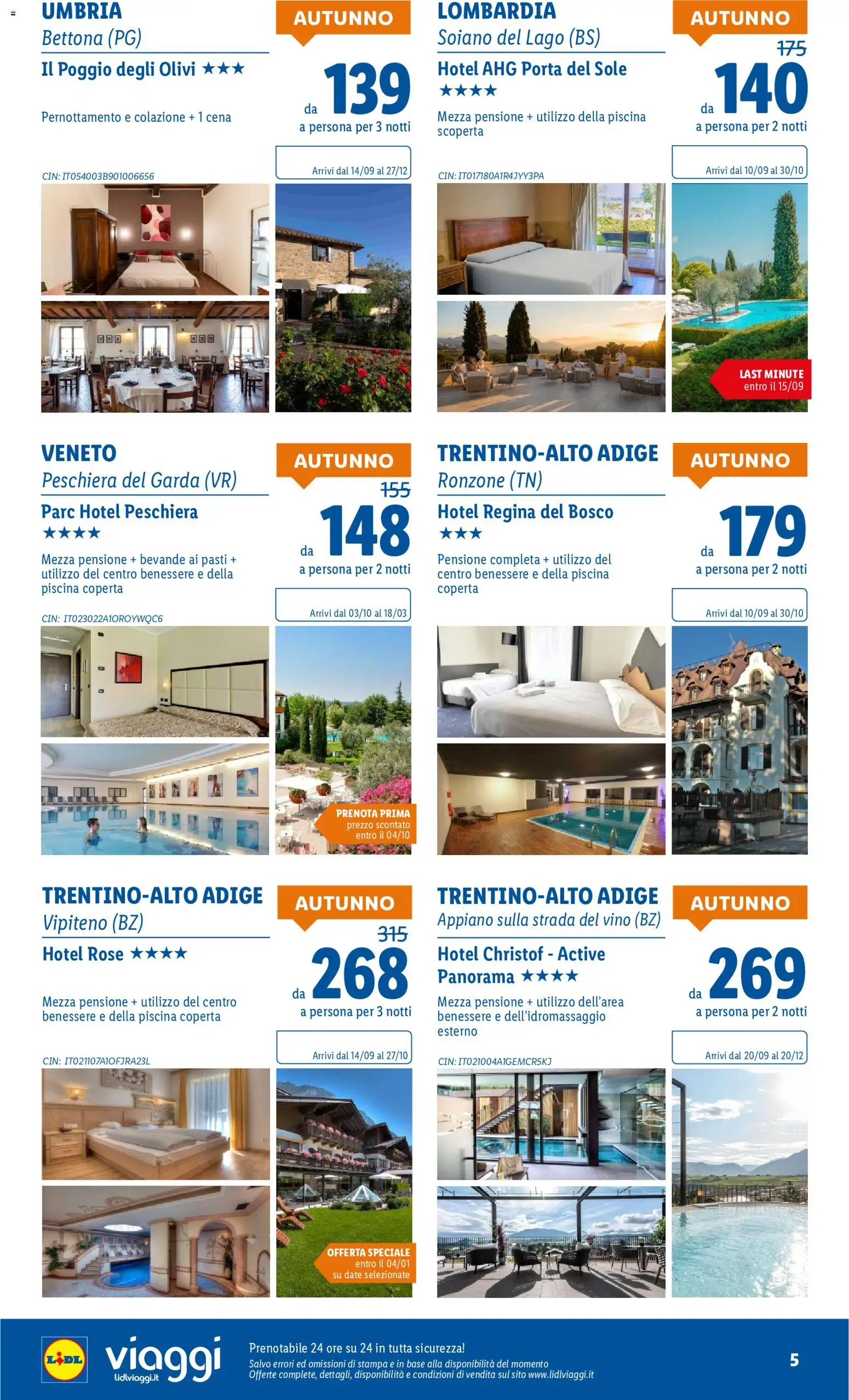 Anteprima dell'opuscolo Lidl volantino Viaggi dal negozio Lidl valido da 07/09/2026 - Piscina, Stampa, Vino, Porta, Coperta, Bevande