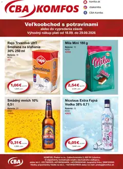 Náhľad CBA Komfos letáku platného od 18.09.2026