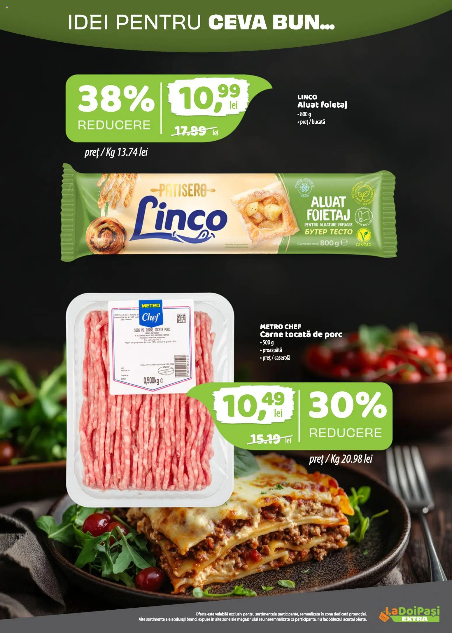 Previzualizarea de cataloage: LaDoiPași LaDoiPași Catalog extra valabil de la 01.11.2026 - Foietaj, Caserola, Aluat, Carne tocată