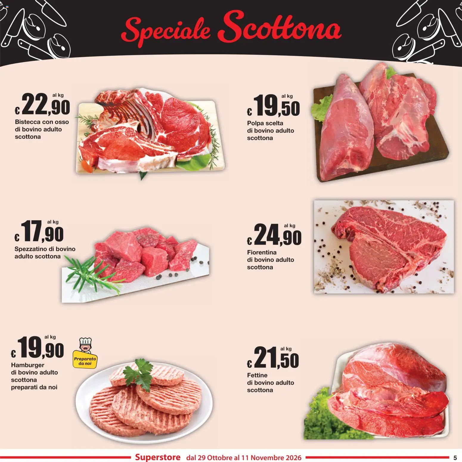 Anteprima dell'opuscolo Sì con Te volantino Superstore dal negozio Sì con Te valido da 29/10/2026 - Hamburger, Bovino, Bistecca