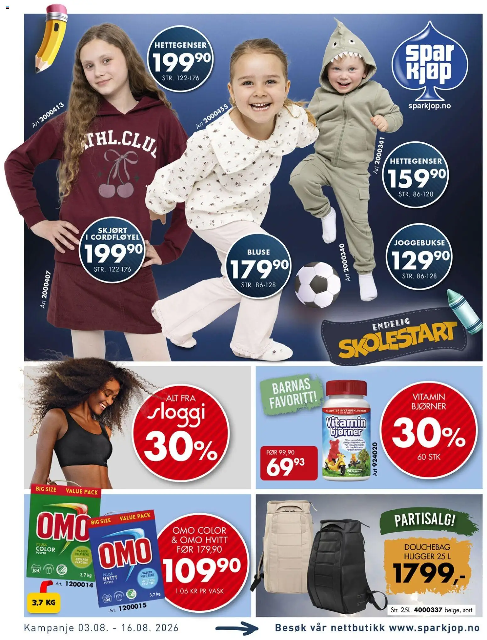 Forhåndsvis Spar Kjøp kundeavis fra butikk Spar Kjøp gyldig fra 03/08/2026 - Omo Color, Skjørt, Bluse, Hettegenser, Vask