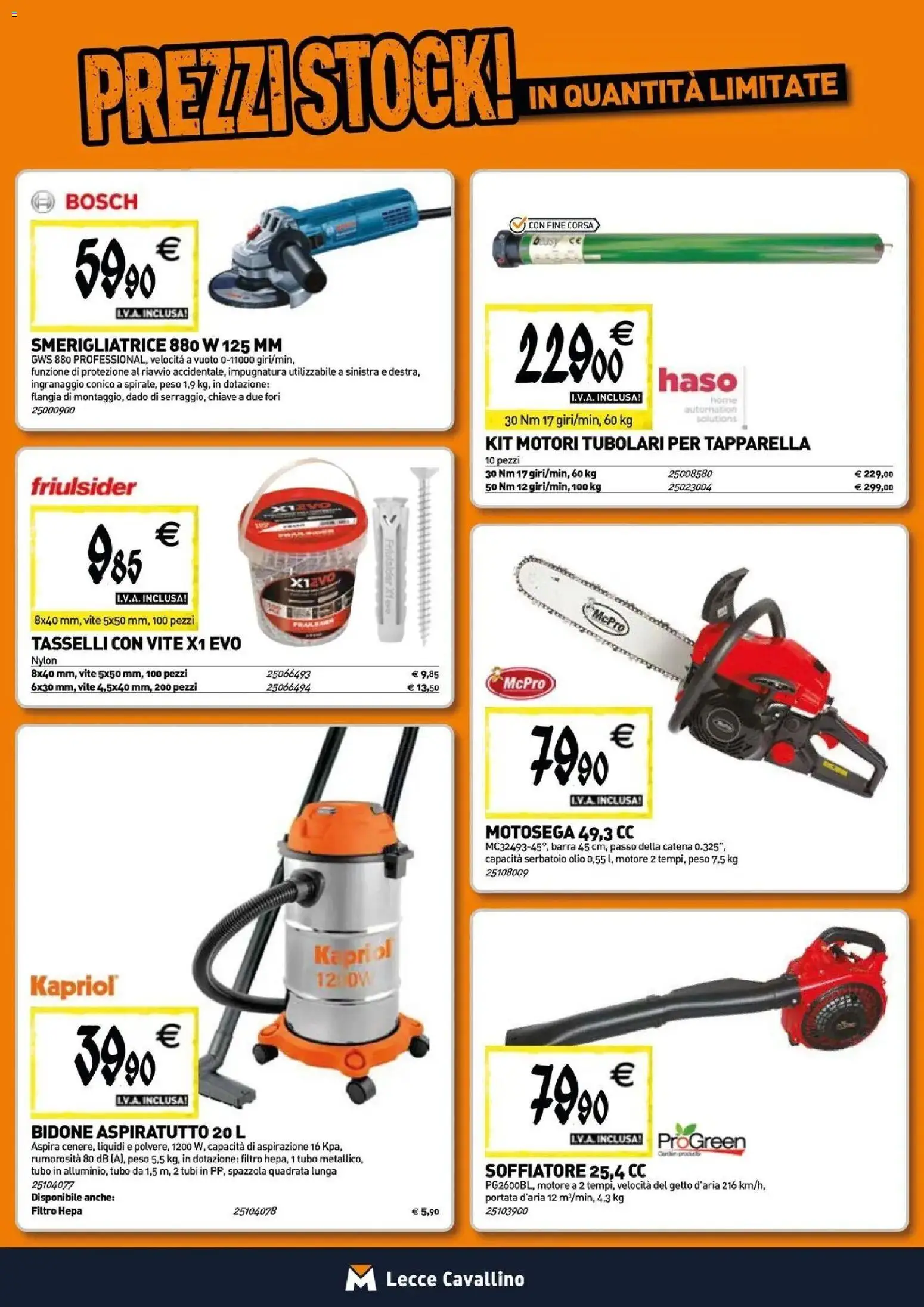 Anteprima dell'opuscolo TECNOMAT catalogo Cavallino dal negozio TECNOMAT valido da 29/10/2026 - Olio, Tubi, Motosega, Smerigliatrice, Spazzola, Tubo, Filtro HEPA