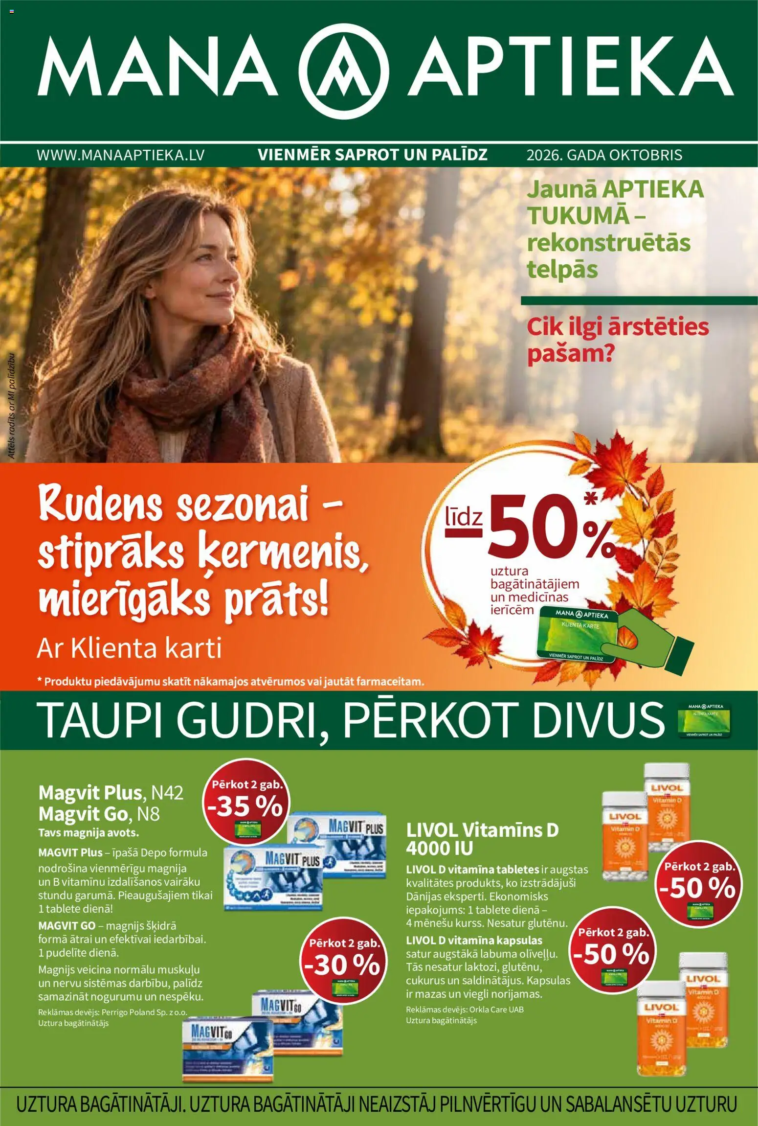Skatīt Mana Aptieka akciju bukletu, derīgs no 01.10.2026.