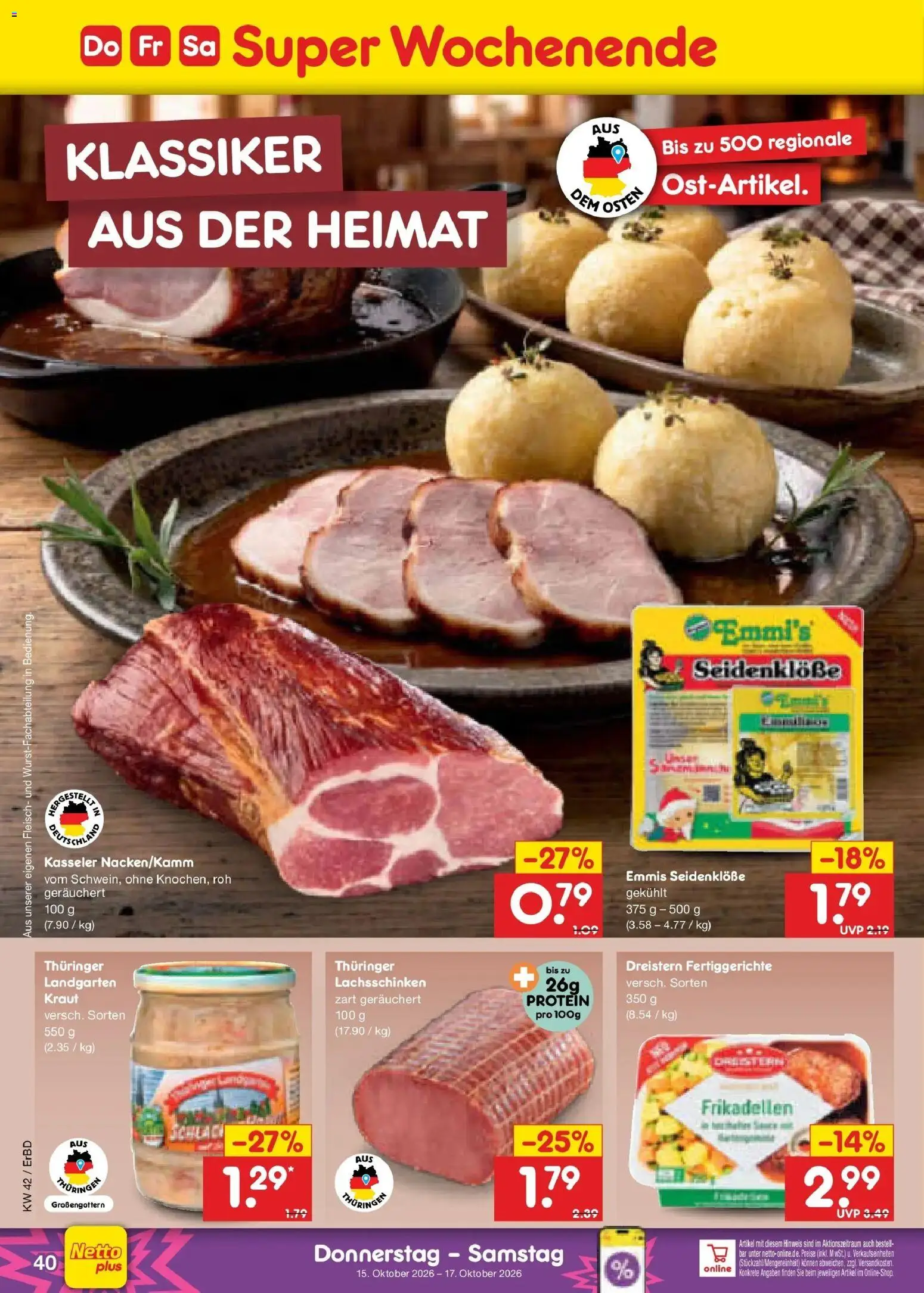 Vorschau von dem Prospekt des Geschäftes Netto Marken-Discount, gültig ab dem 12.10.2026 - Fleisch, Fertiggerichte, Kraut