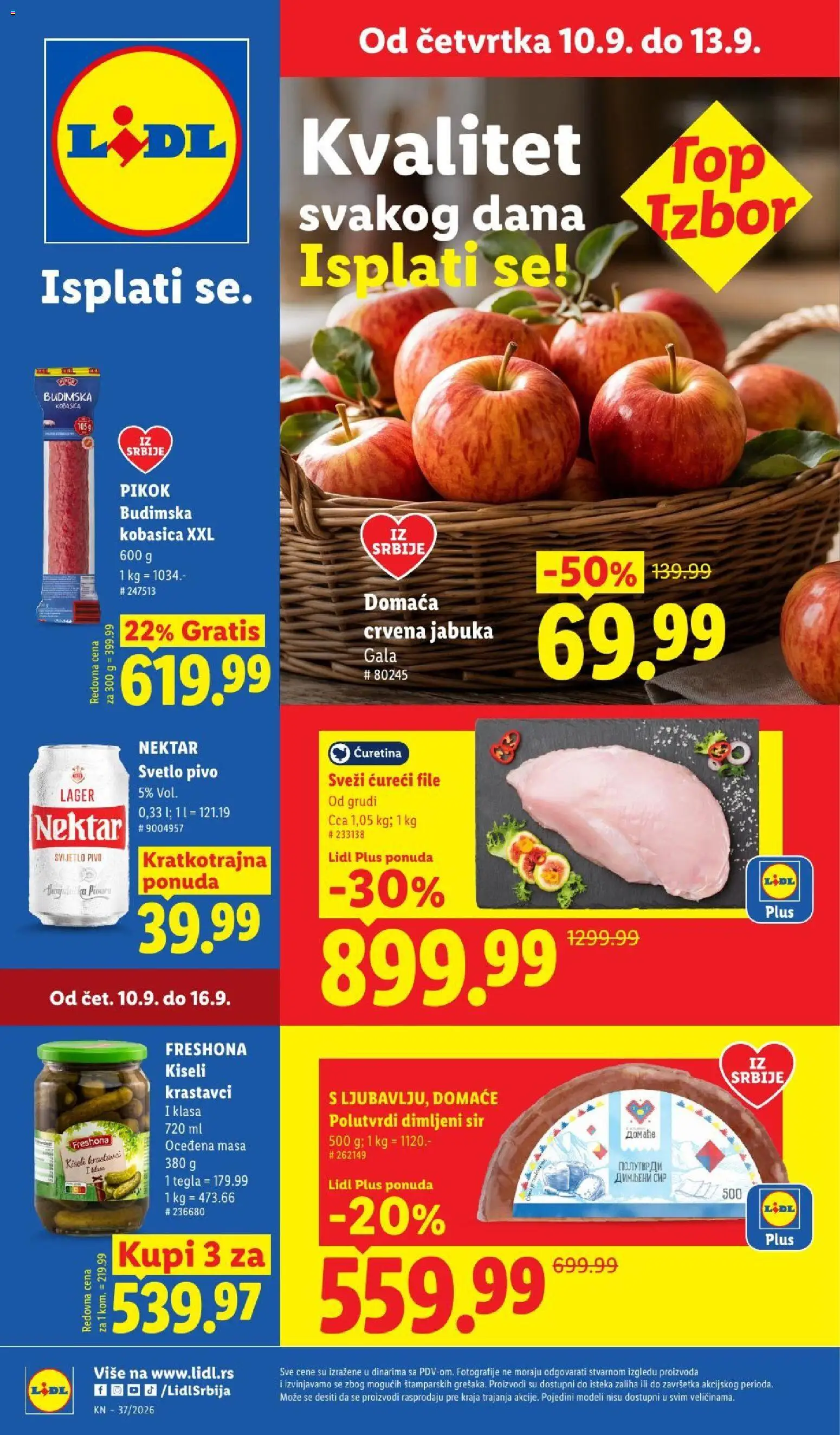 Pregled Lidl kataloga - važi od 10.09.2026