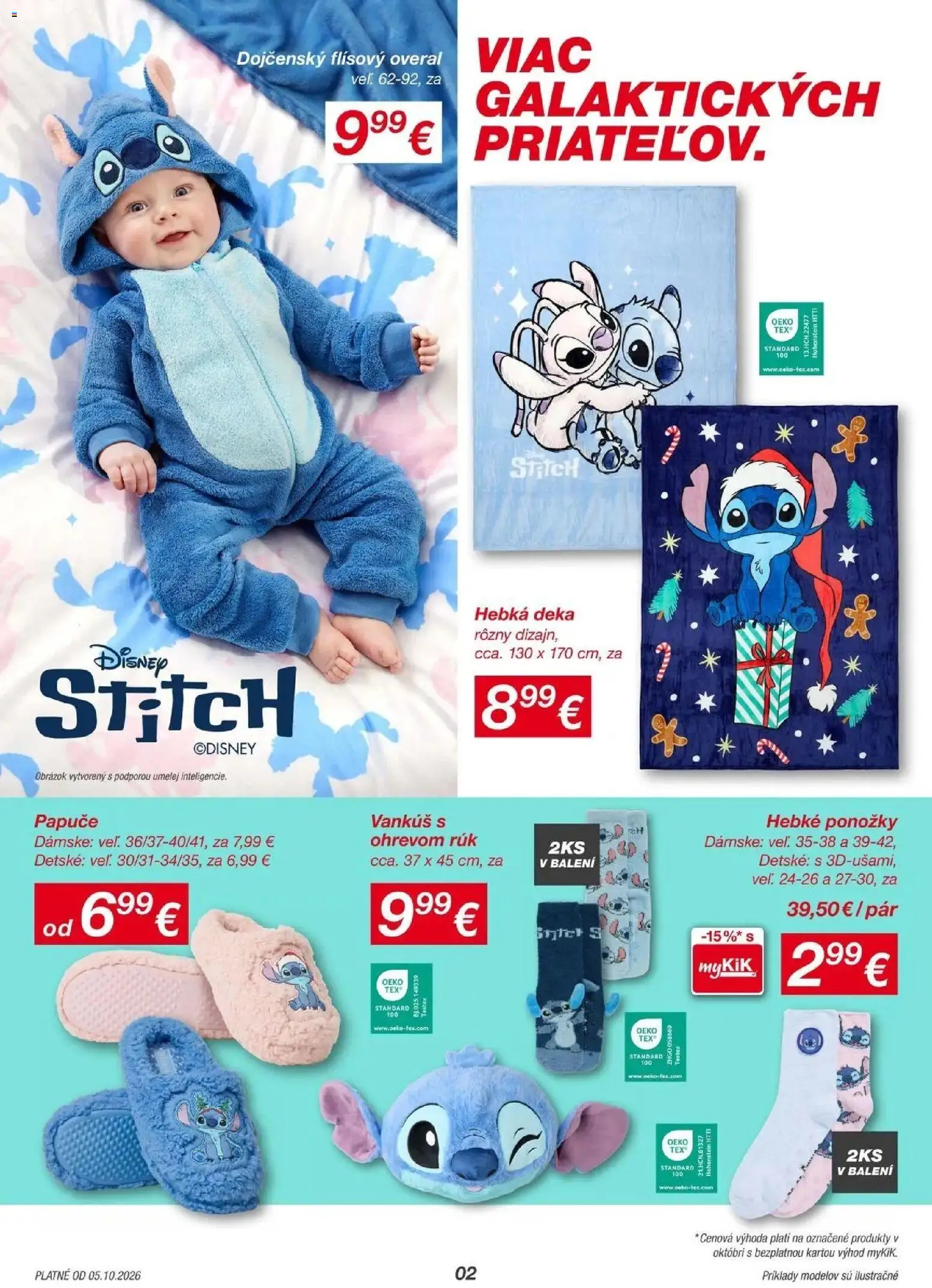 Náhľad Kik letáku platného od 05.10.2026 - Ponožky, Papuče, Overal, Vankúš