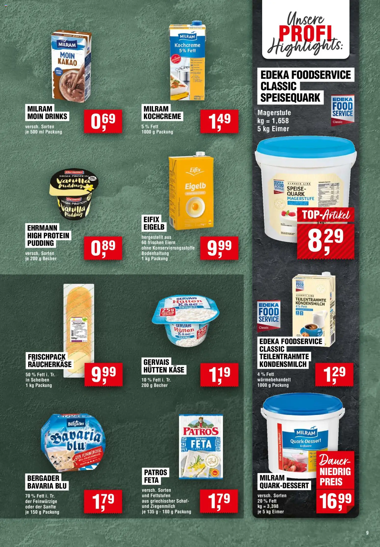 Vorschau von dem Prospekt des Geschäftes Handelshof, gültig ab dem 12.11.2026 - Käse, Quark, Feta, Kondensmilch, Pudding, Speisequark, Milram, Patros
