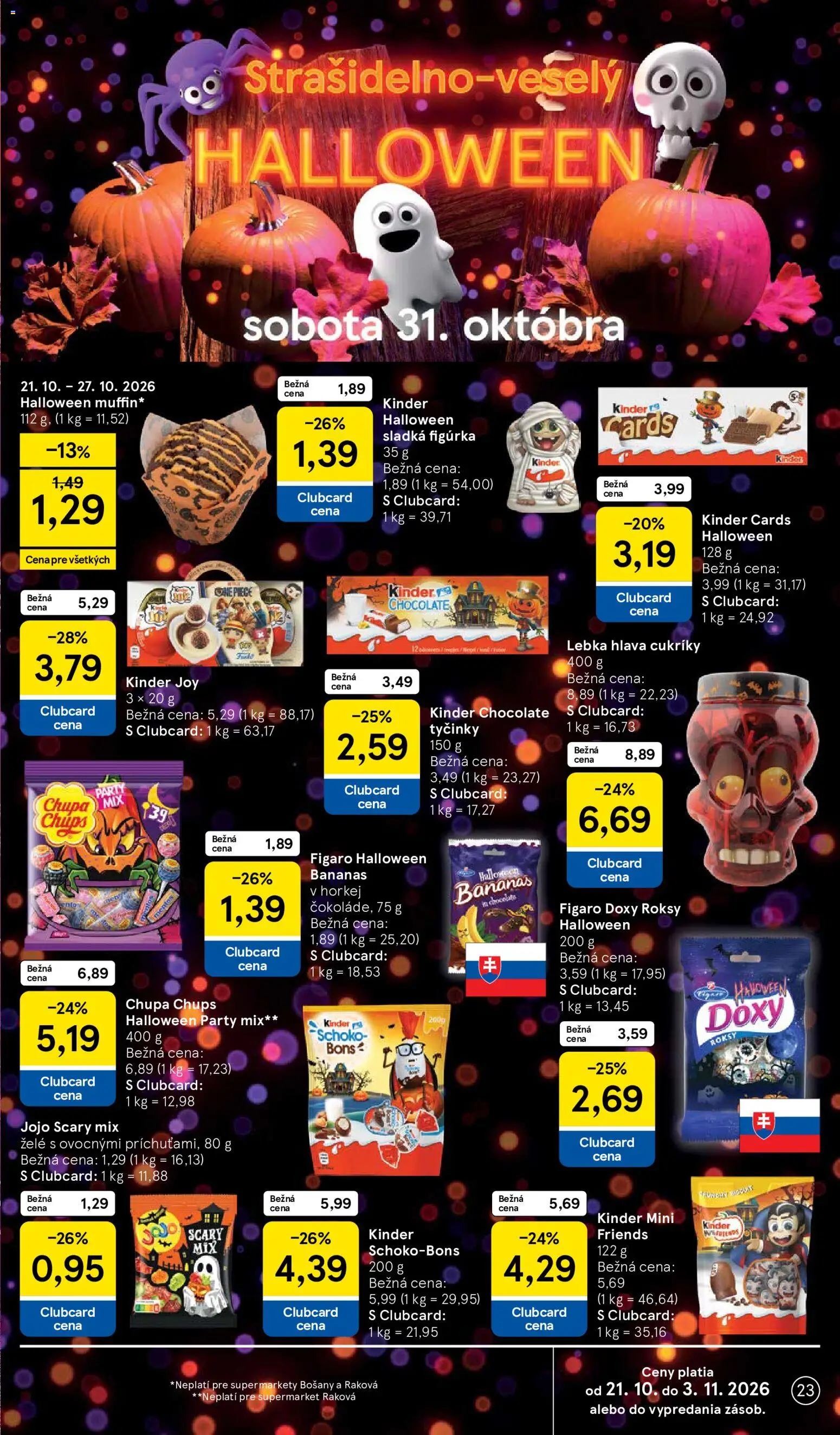 Náhľad Tesco letáku platného od 21.10.2026 - Kinder, Cukríky