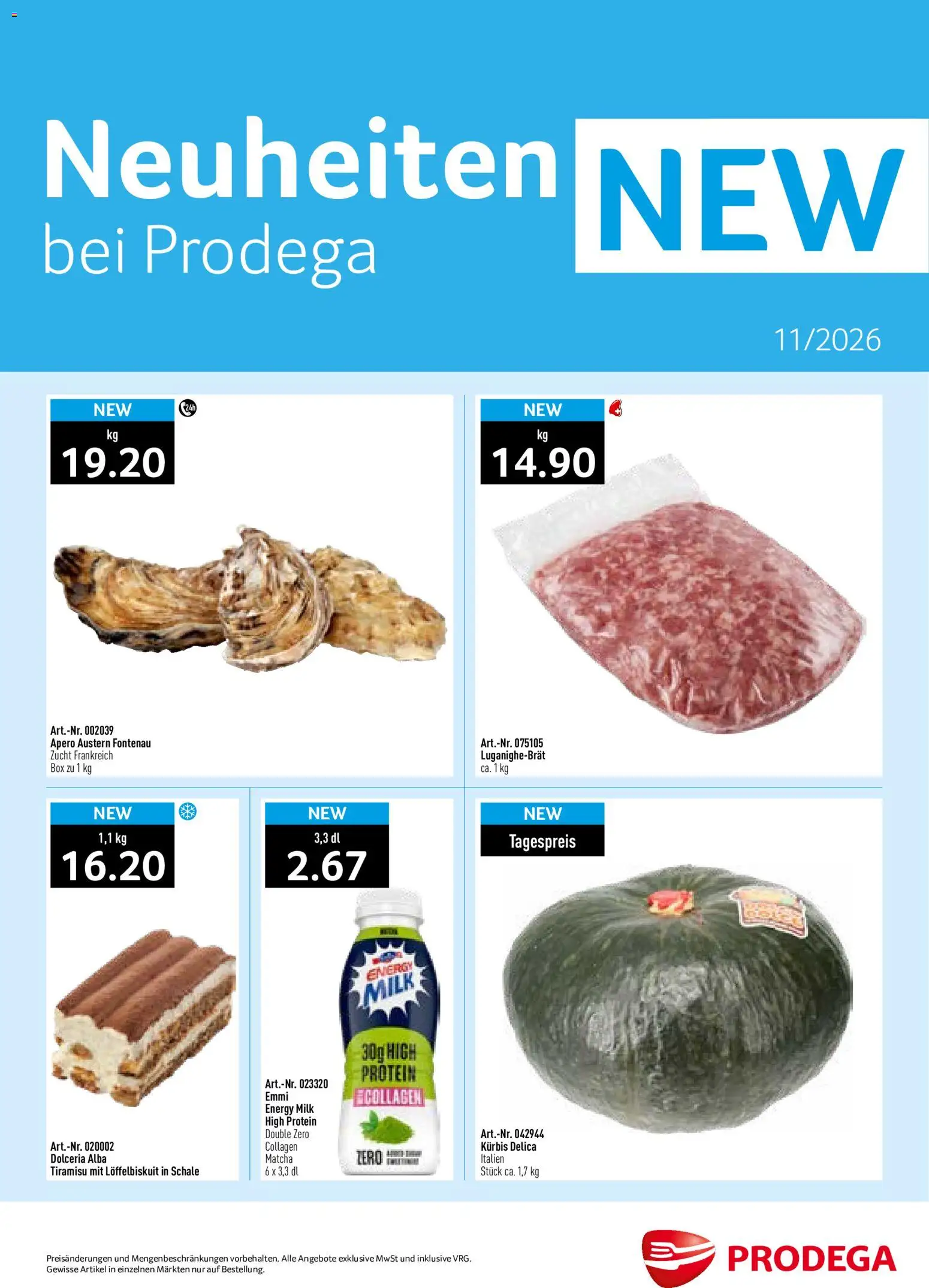 Vorschau des Merkblatts Prodega aktionen Neuheiten vom Shop Prodega gültig von 01.11.2026 bis 30.11.2026 - Kürbis, Box